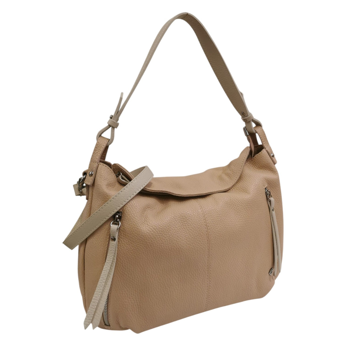 Caleidos Borsa a Spalla Donna in Pelle Nudo Beige con Tracolla