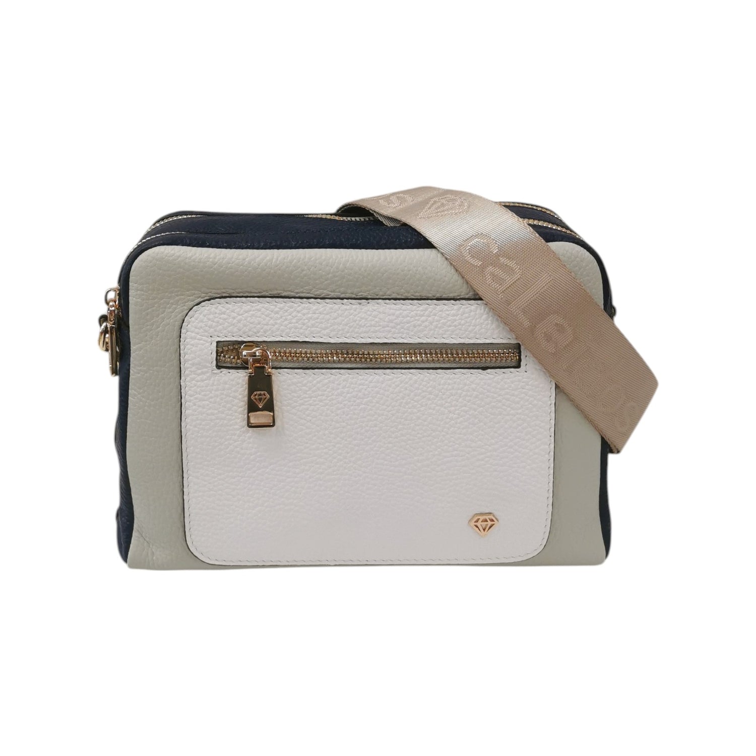 Caleidos Borsa a Tracolla Linea Range Donna in Pelle Blu Mix