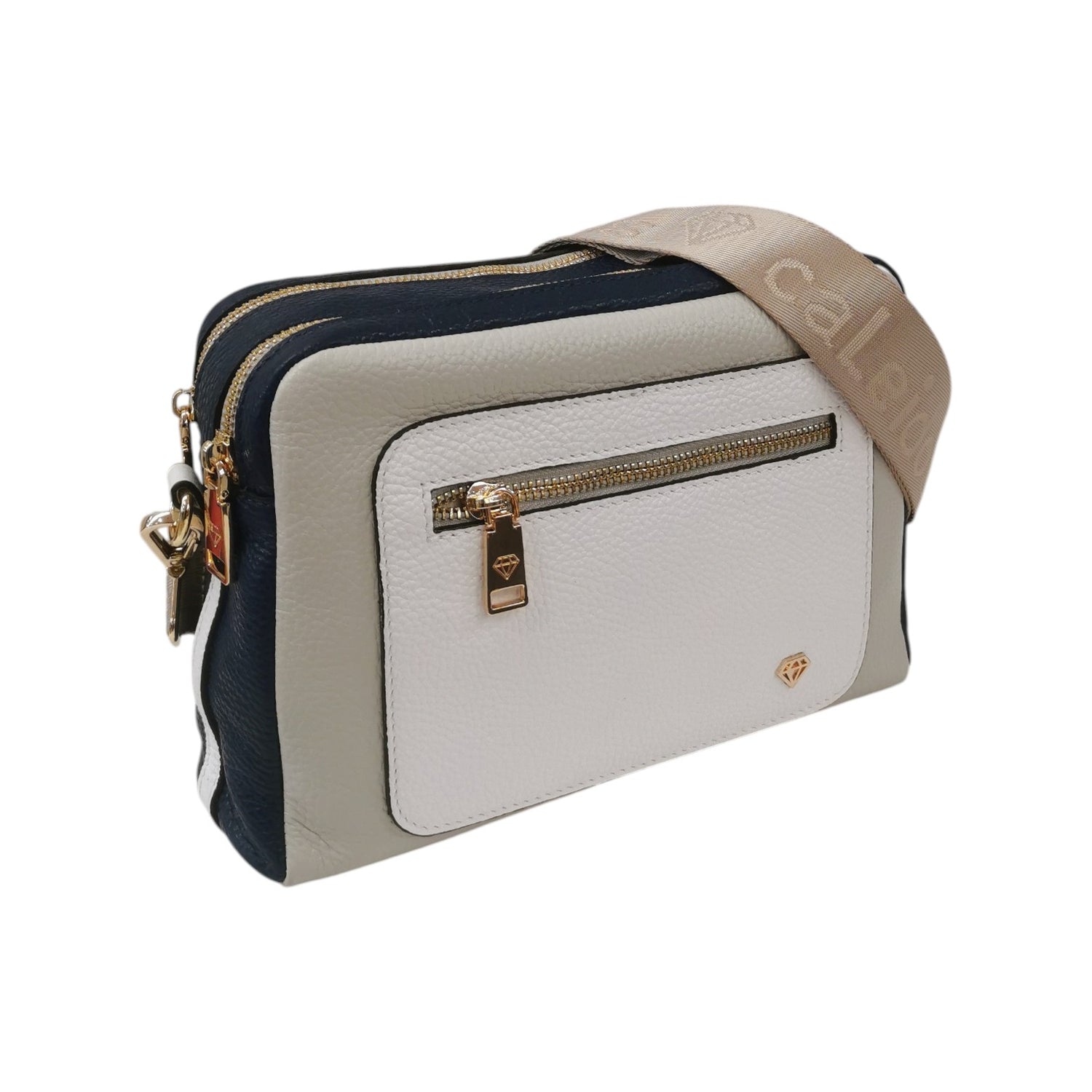 Caleidos Borsa a Tracolla Linea Range Donna in Pelle Blu Mix