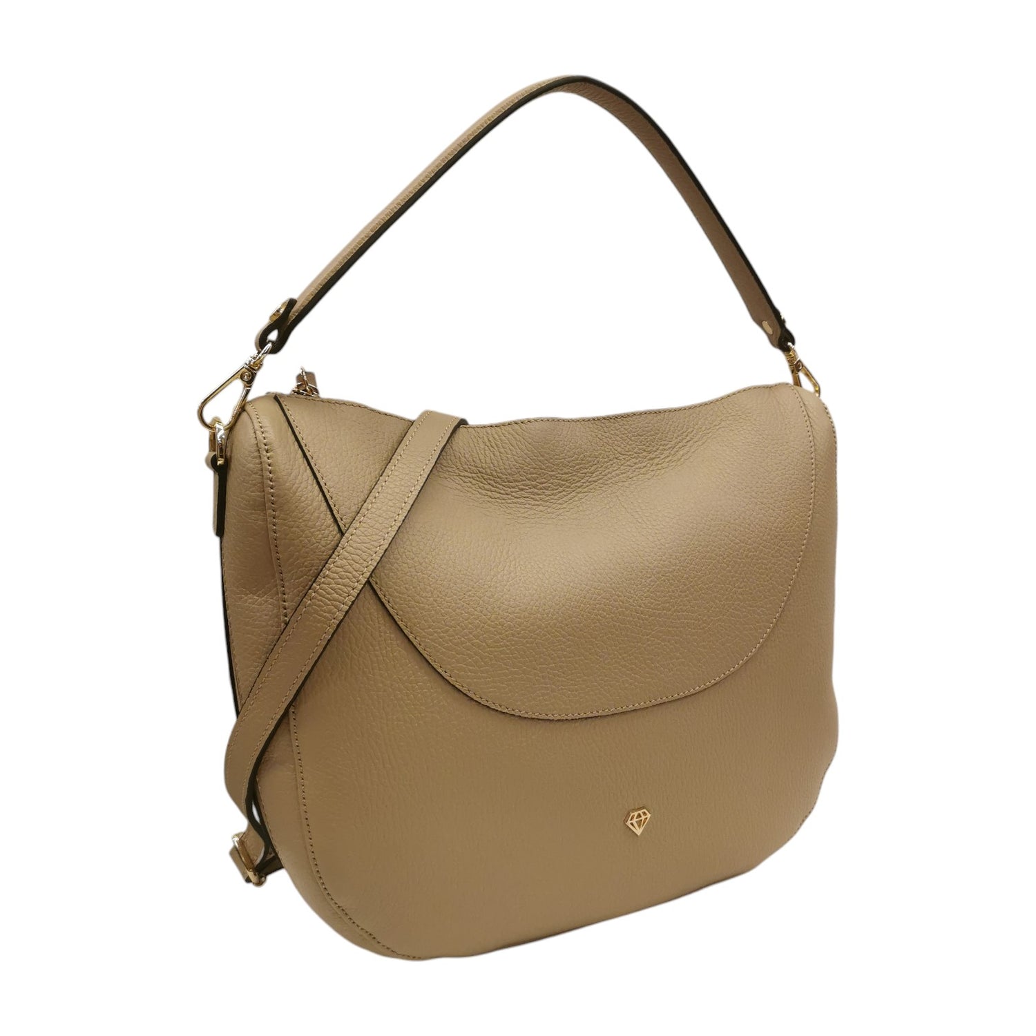 Caleidos Borsa a Spalla Donna in Pelle Marmo con Tracolla e Manico Removibile