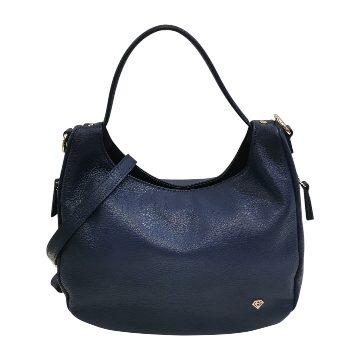 Caleidos Borsa a Spalla Donna in Pelle Blu con Tracolla Regolabile