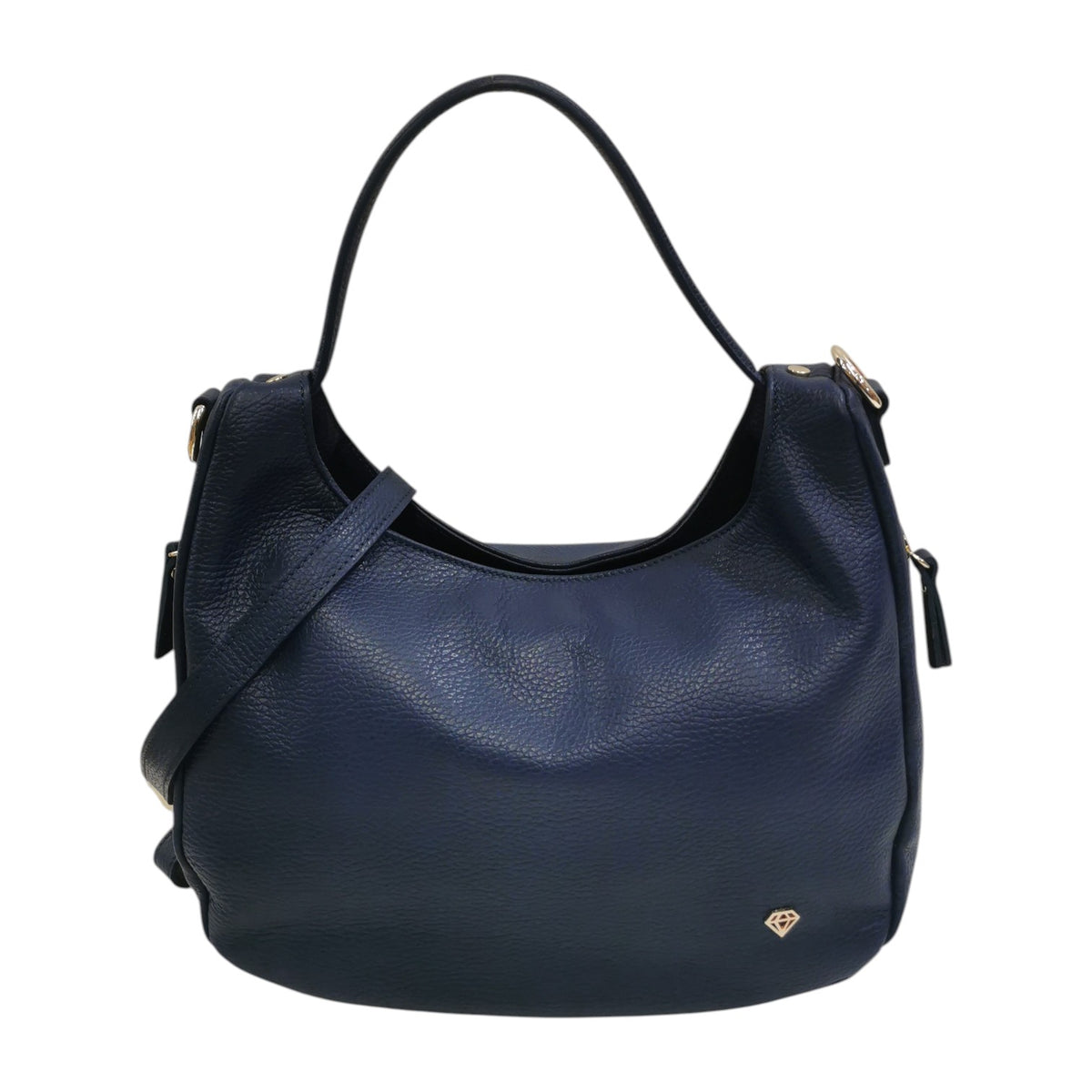 Caleidos Borsa a Spalla Donna in Pelle Blu con Tracolla Regolabile