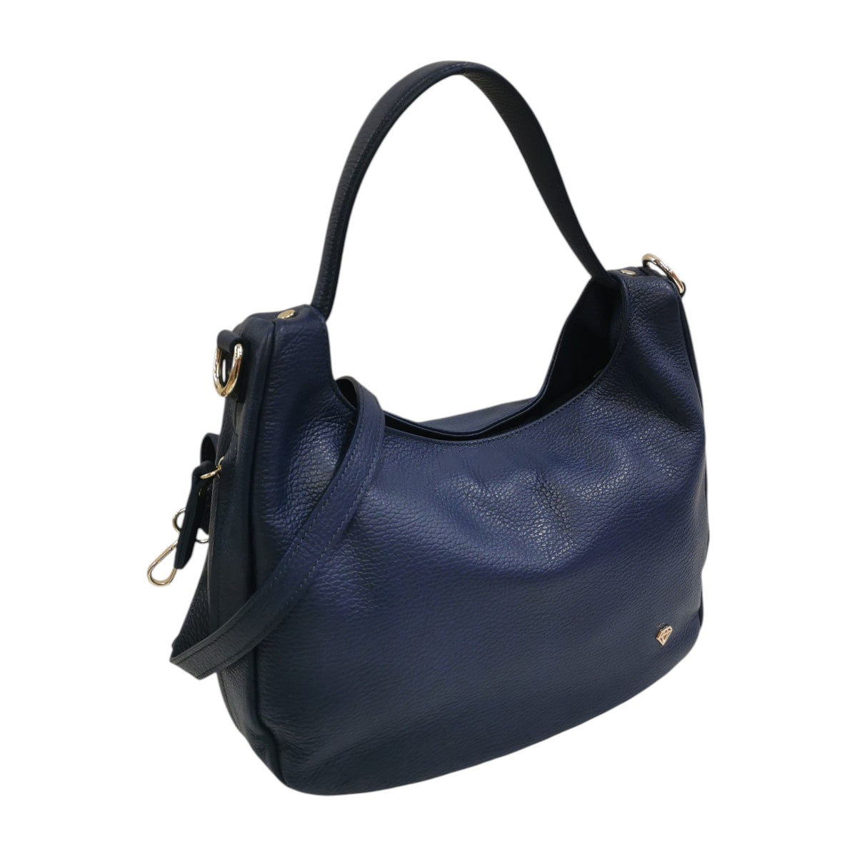 Caleidos Borsa a Spalla Donna in Pelle Blu con Tracolla Regolabile