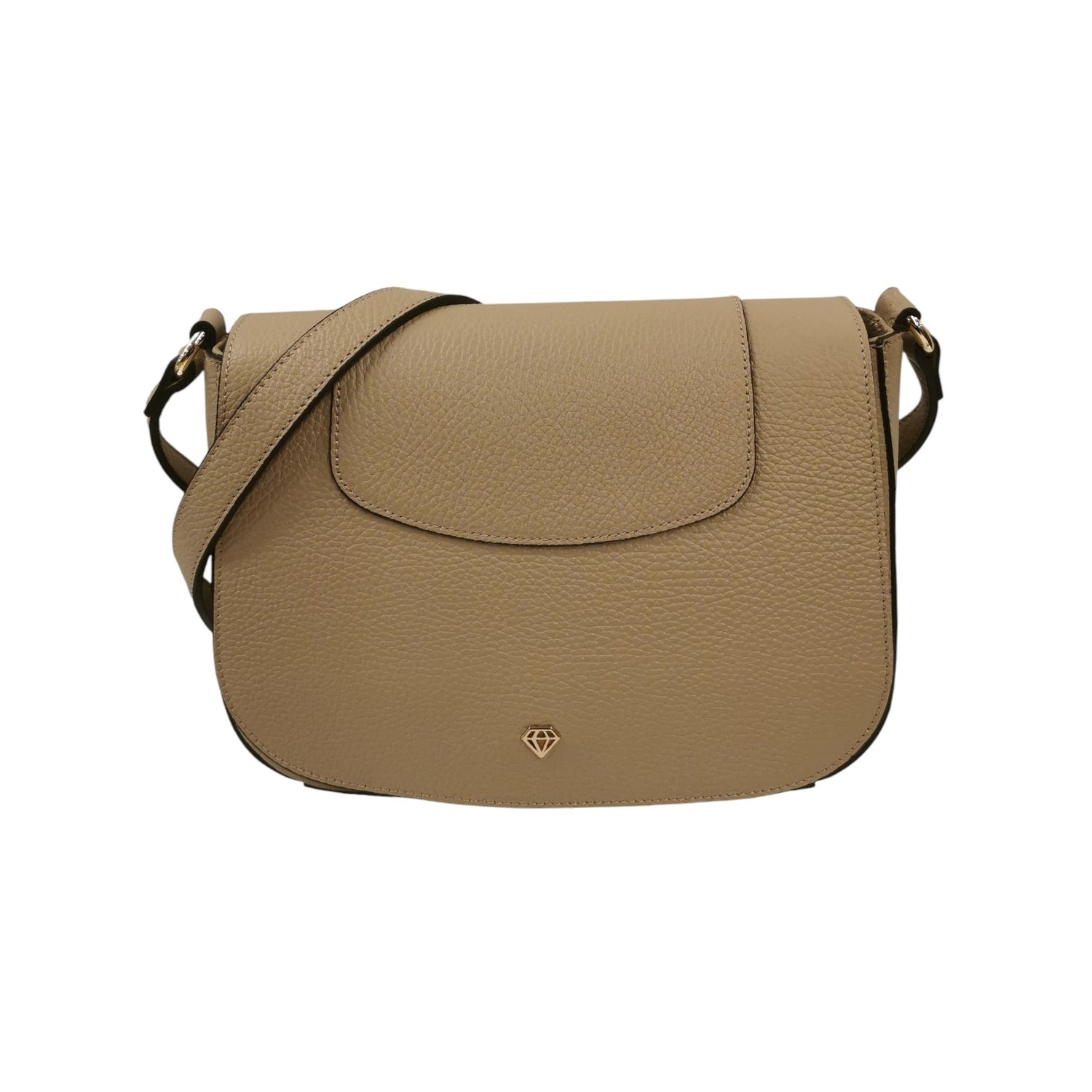 Caleidos Borsa a Tracolla Donna in Pelle Marmo con Logo Dorato Frontale