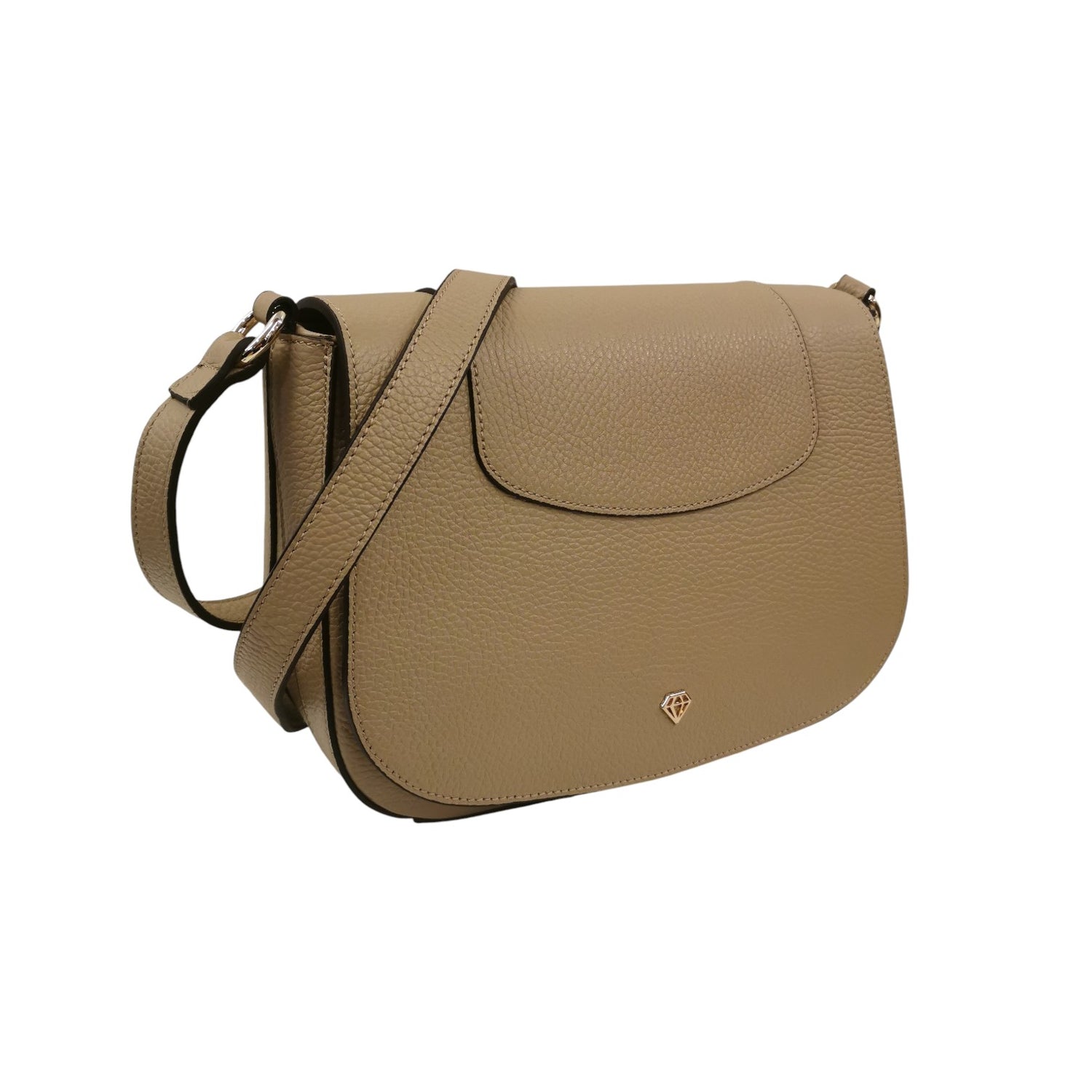 Caleidos Borsa a Tracolla Donna in Pelle Marmo con Logo Dorato Frontale