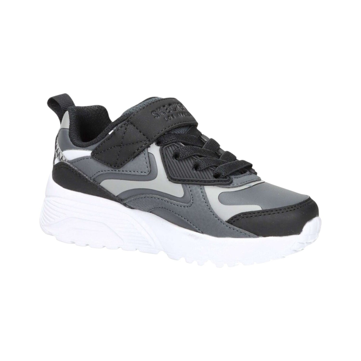 Skechers Sneakers Bambino in Ecopelle Grigio Nero Uno Lite - Chroma Cruiser