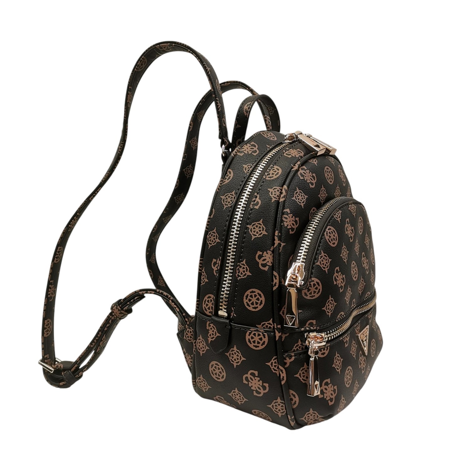 Guess Zaino Donna in Ecopelle Marrone con 4G Logo e Doppio Scomparto