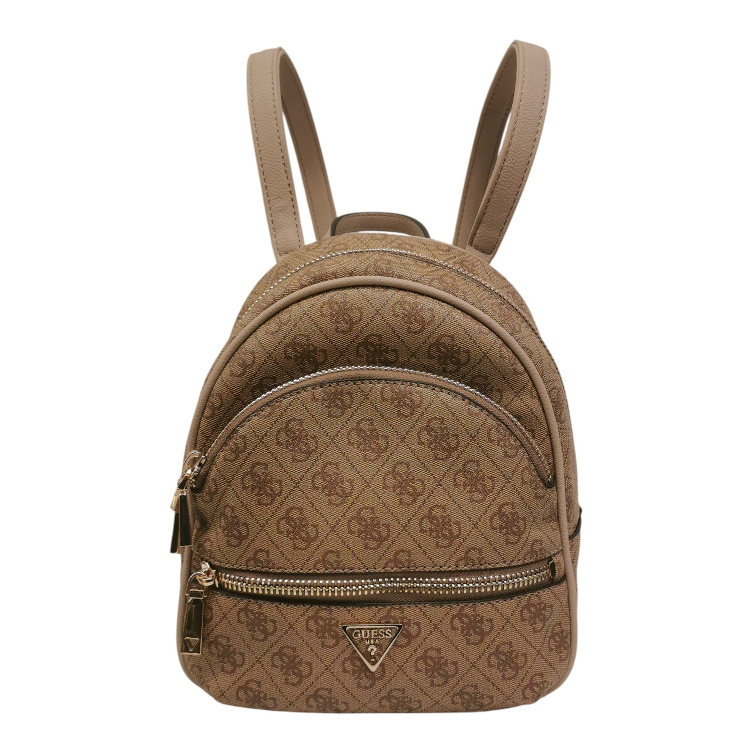 Guess Zaino Donna in Ecopelle Latte con Stampa 4G Logo e Doppio Scomparto