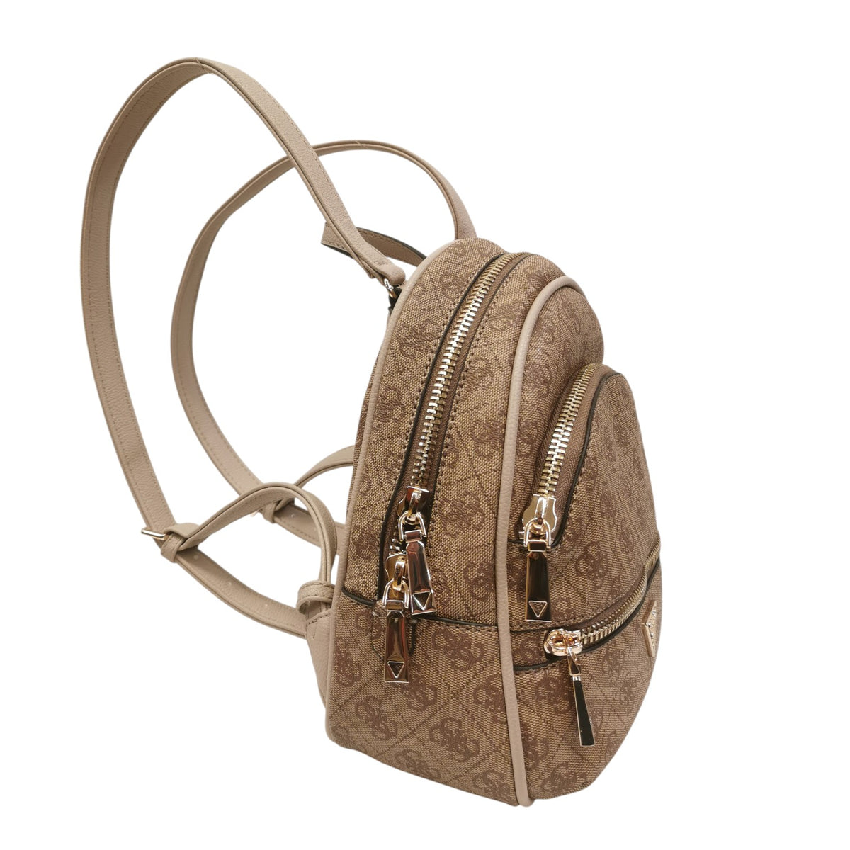 Guess Zaino Donna in Ecopelle Latte con Stampa 4G Logo e Doppio Scomparto