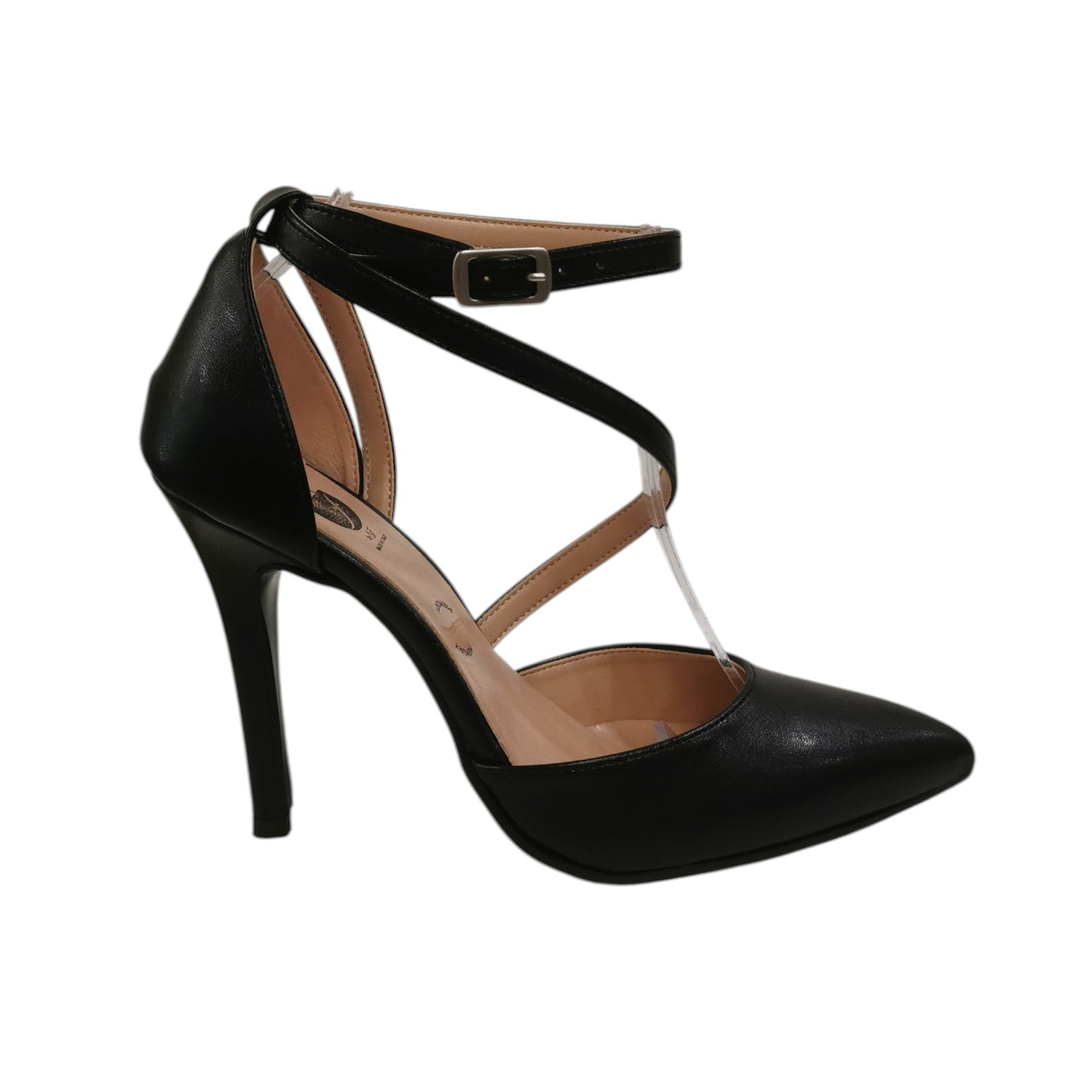 Scarpeborseonline Décolleté Donna in Ecopelle Nera con Tacco a Stiletto Alto 110mm