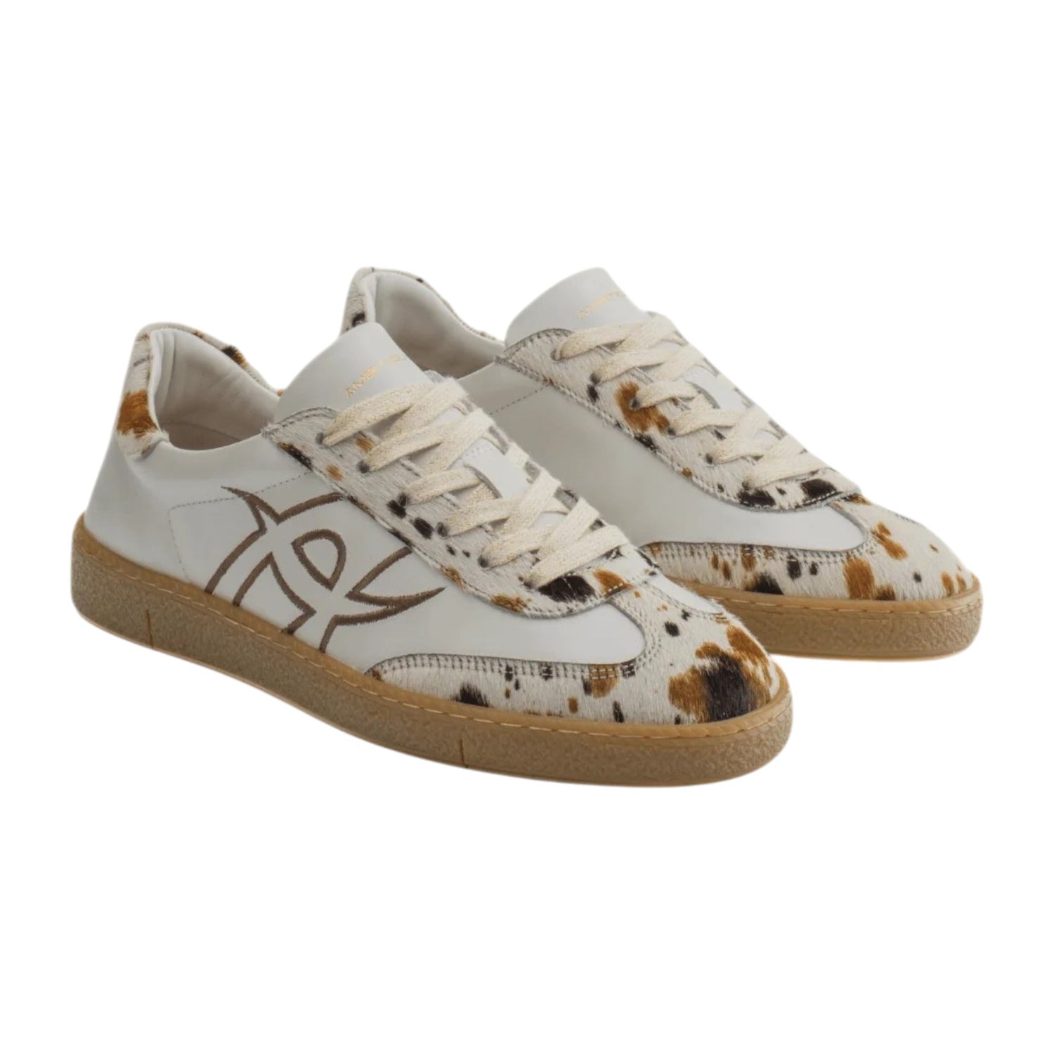 Ambitious Sneakers Donna in Pelle Bianca in Cavallino Animalier
