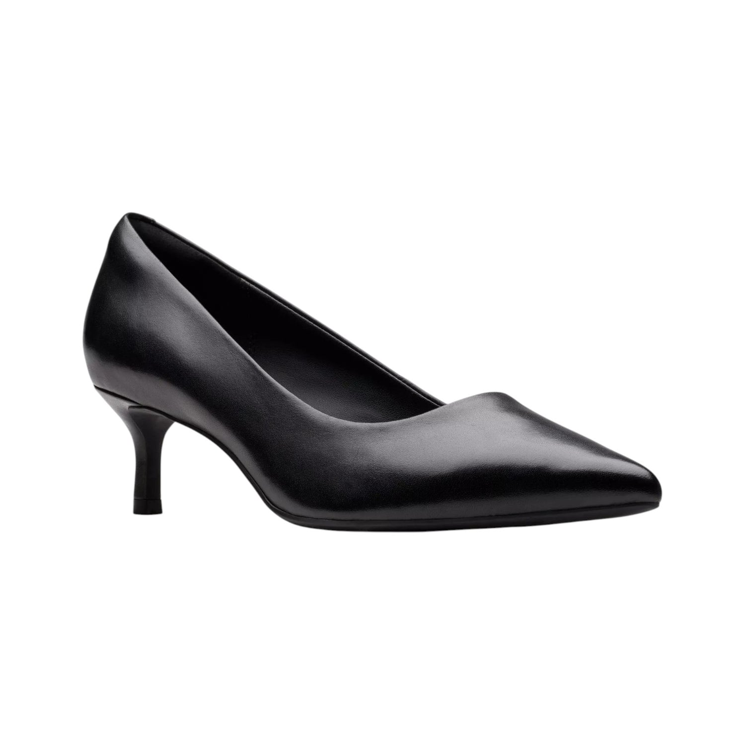 Clarks Zarey Court Dècollettè Donna in Pelle Nera con Tacco a Stiletto Alto 40mm