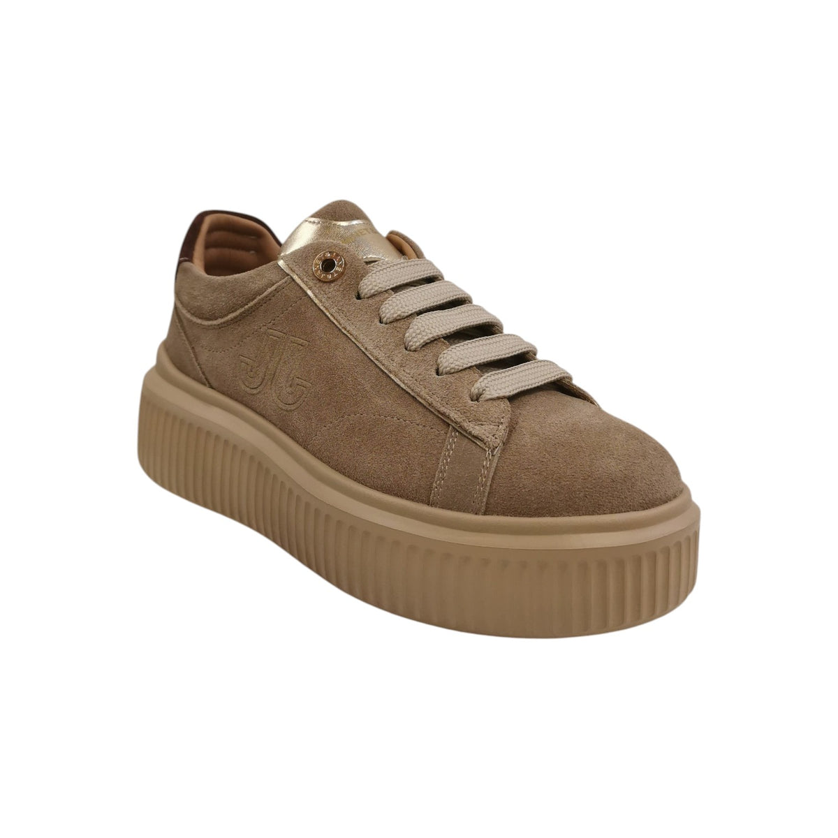 Janet&Janet Sneakers Platform Donna in Camoscio Cappuccino