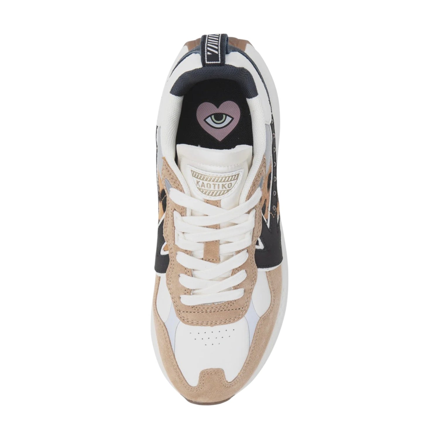 Kaotiko Sneakers Donna in Pelle e Camoscio con Stampa Leopardata