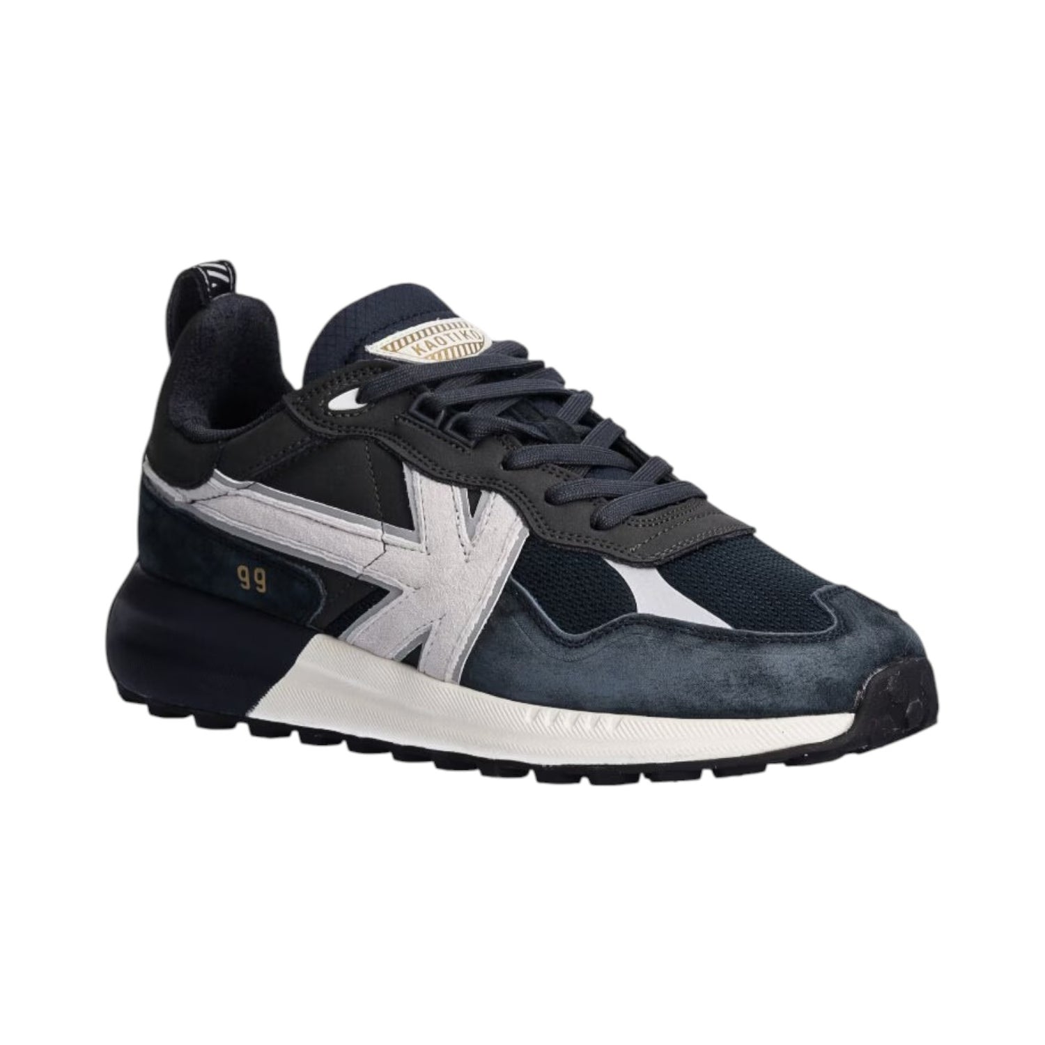 Kaotiko Sneakers Uomo in Tessuto e Camoscio Blu