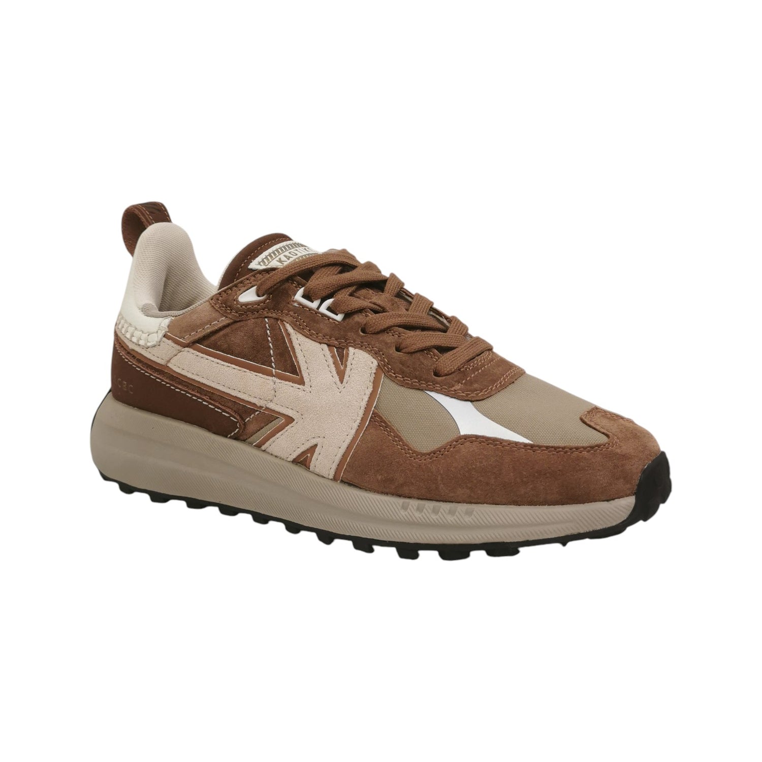Kaotiko Sneakers Uomo in Camoscio e Tessuto Noccciola