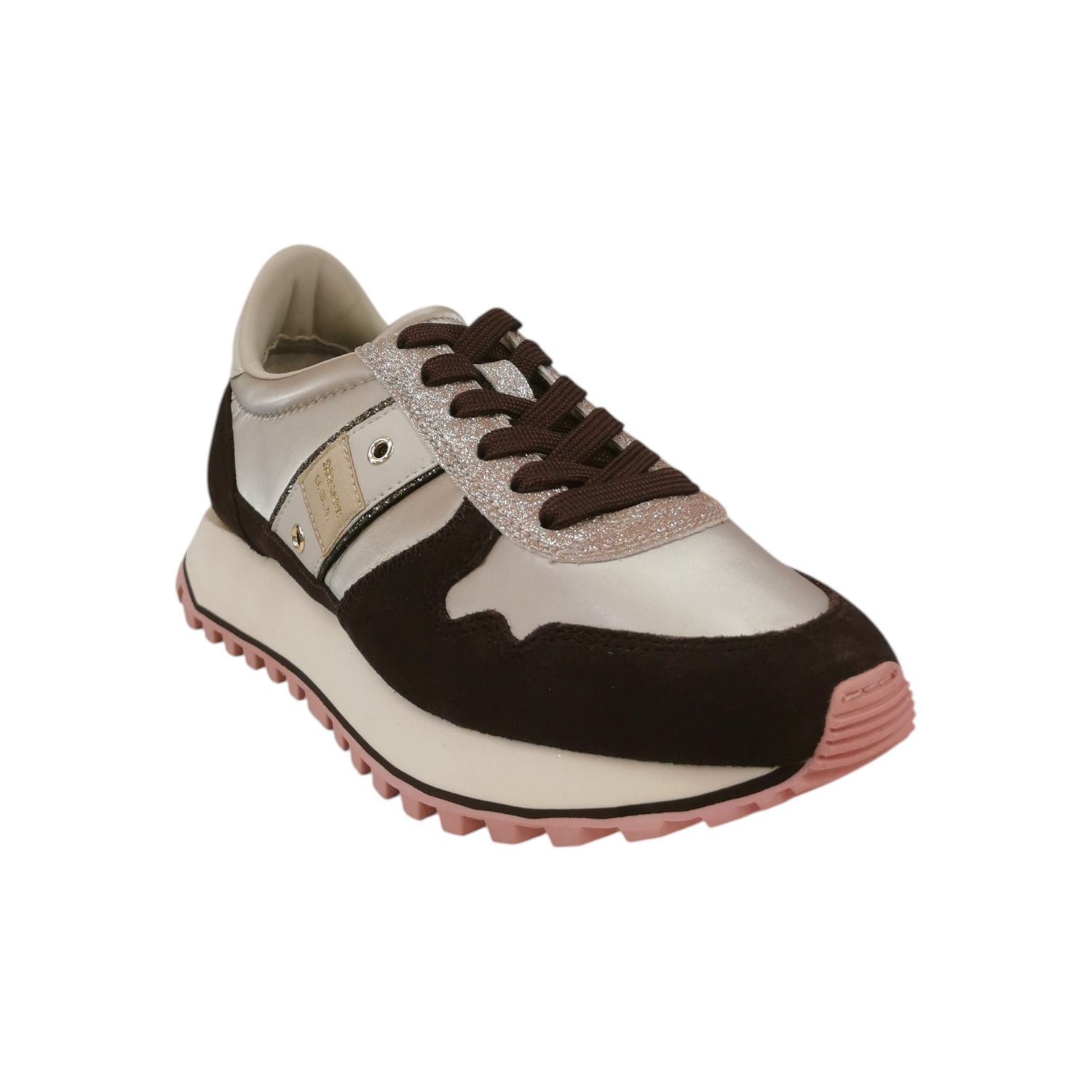 Blauer Sneakers Donna in Pelle e Camoscio Bordeaux