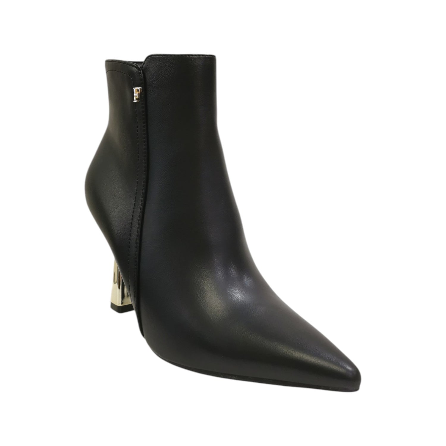 Ferrè Tronchetto Donna in Ecopelle Nera con Tacco Dorato Alto 90mm