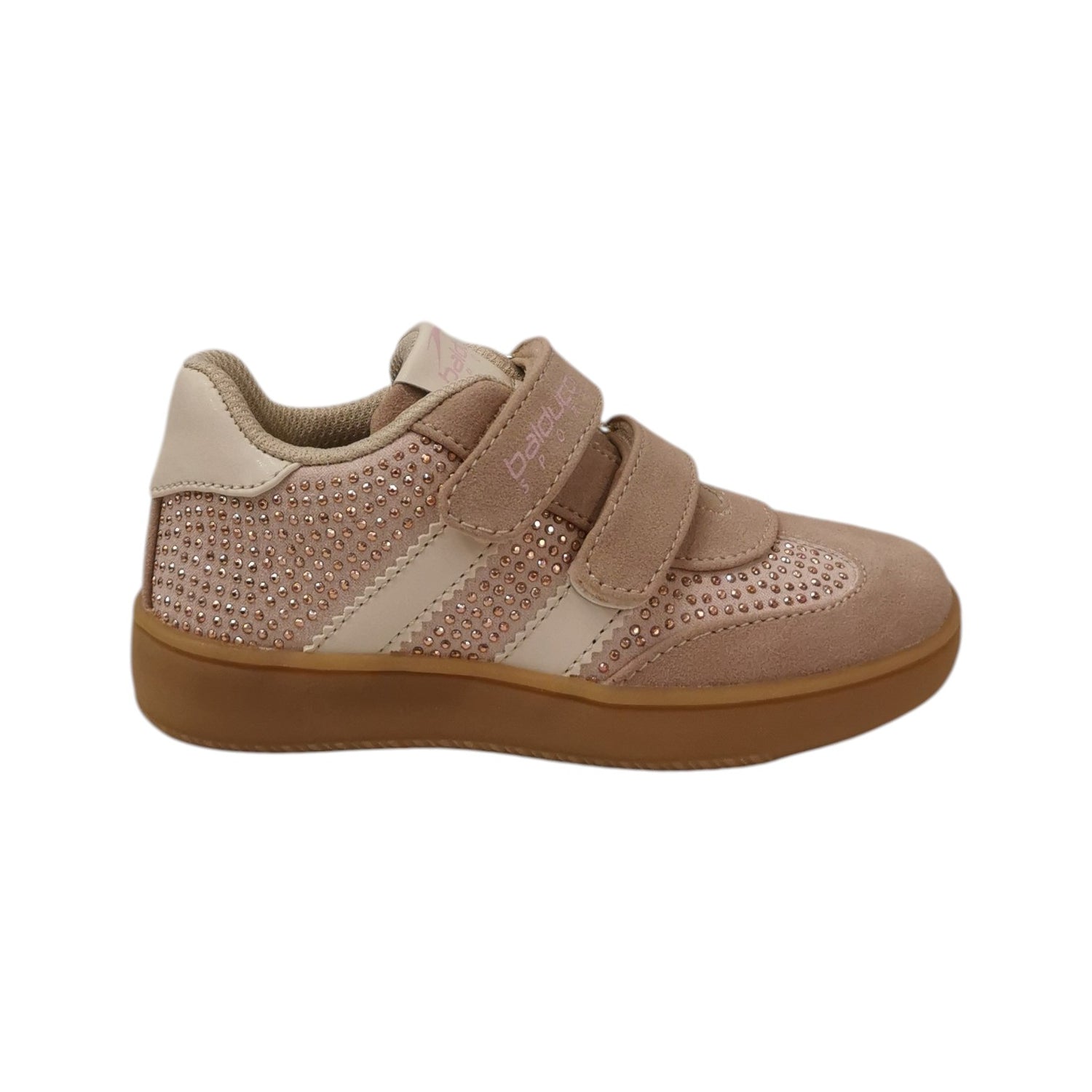 Balducci Sport Sneakers Bambina in Camoscio con Strass e Doppio Strappo