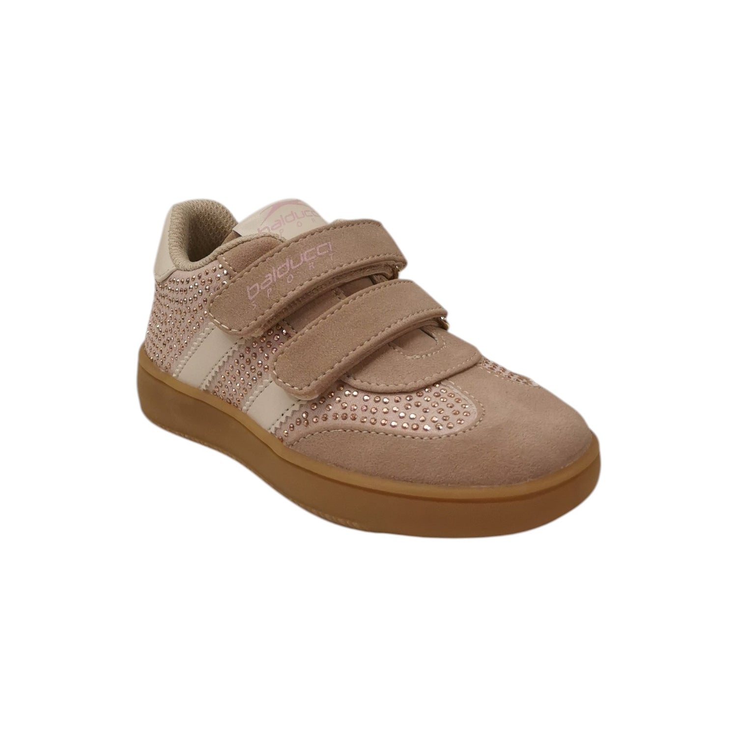 Balducci Sport Sneakers Bambina in Camoscio con Strass e Doppio Strappo