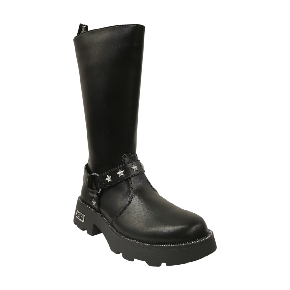 Cult Stivale Bambina in Ecopelle Nera con Cinturino a Stelline Numero - 31/32/33/34