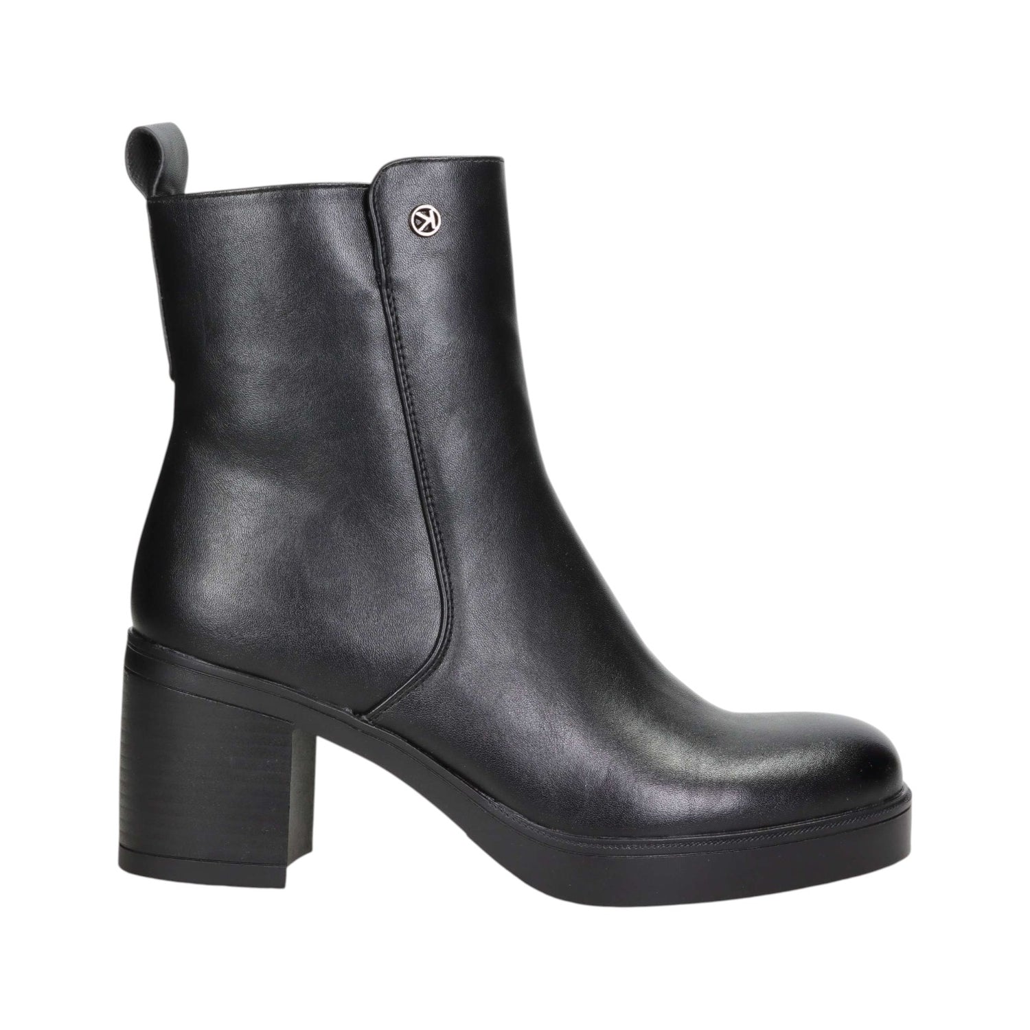 Keys Stivaletto Donna in Ecopelle Nera con Plateau e Tacco Largo Alto 70mm