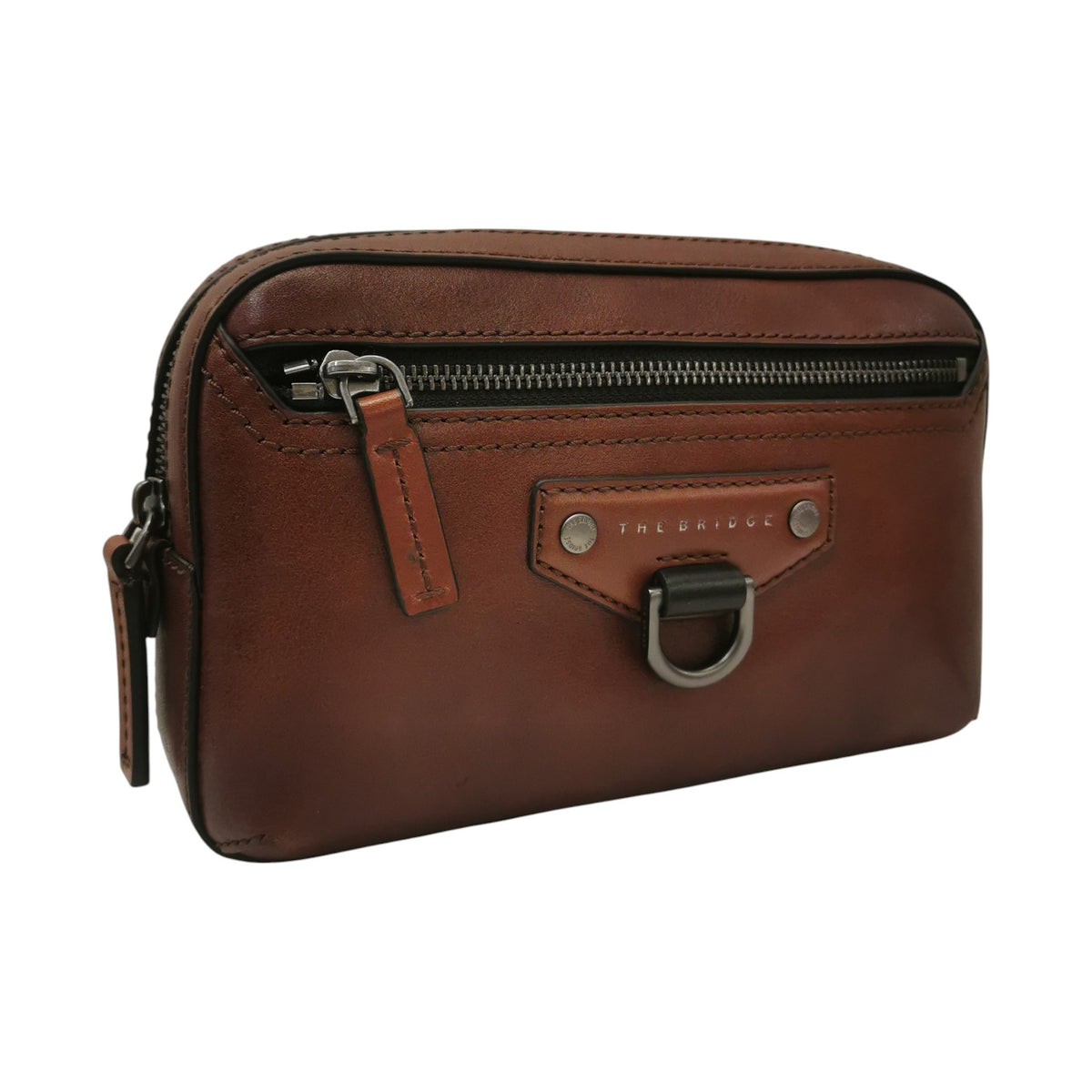 The Bridge Pochette Grande Uomo in Pelle Cuoio con Doppio Scomparto