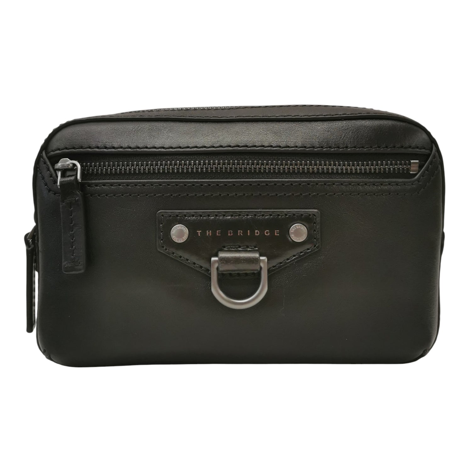 The Bridge Pochette Grande Uomo in Pelle Nera con Doppio Scomparto