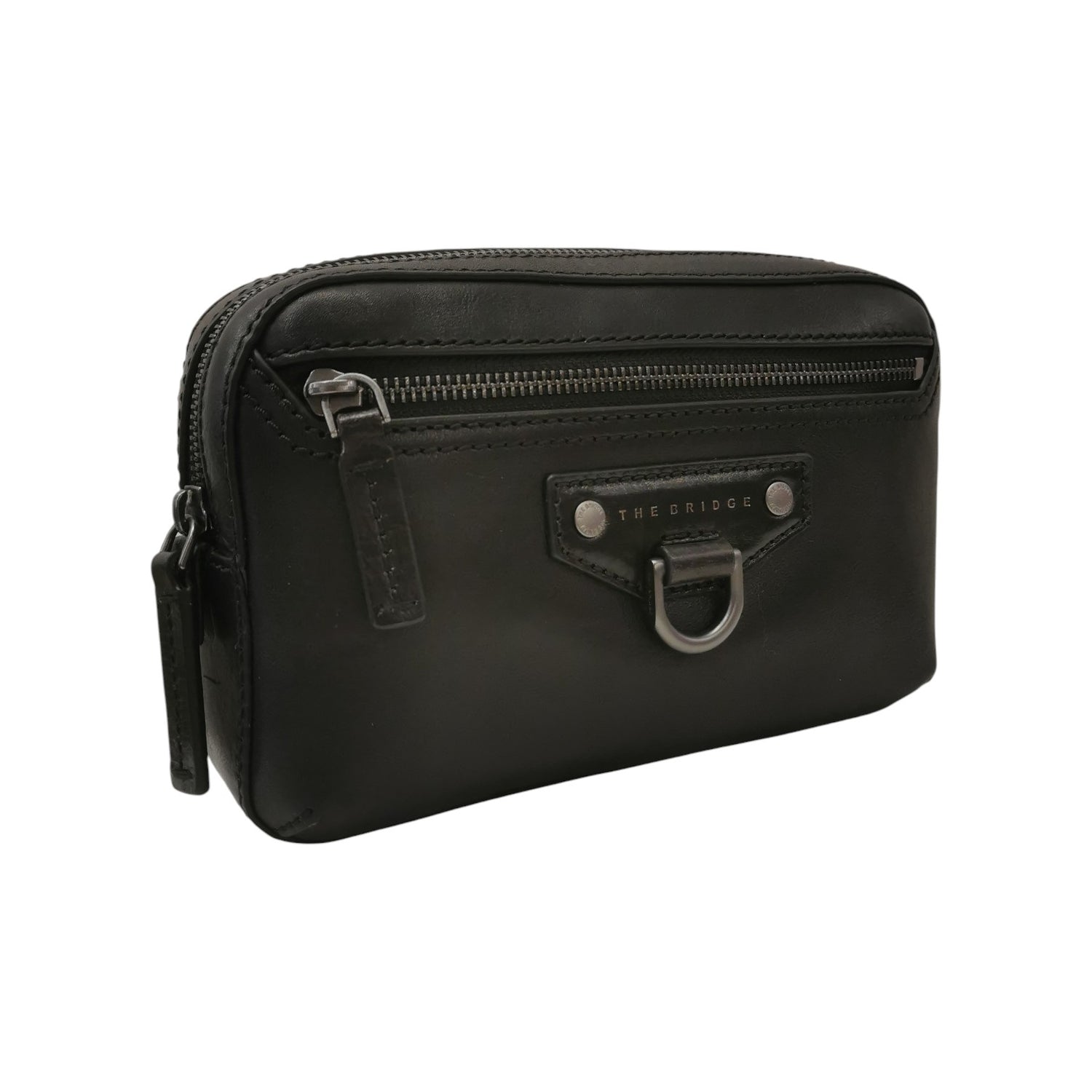 The Bridge Pochette Grande Uomo in Pelle Nera con Doppio Scomparto