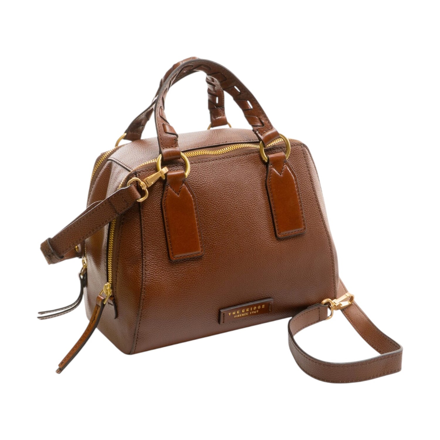 The Bridge Borsa a Mano Piccola Donna in Pelle Cuoio con Tracolla Regolabile