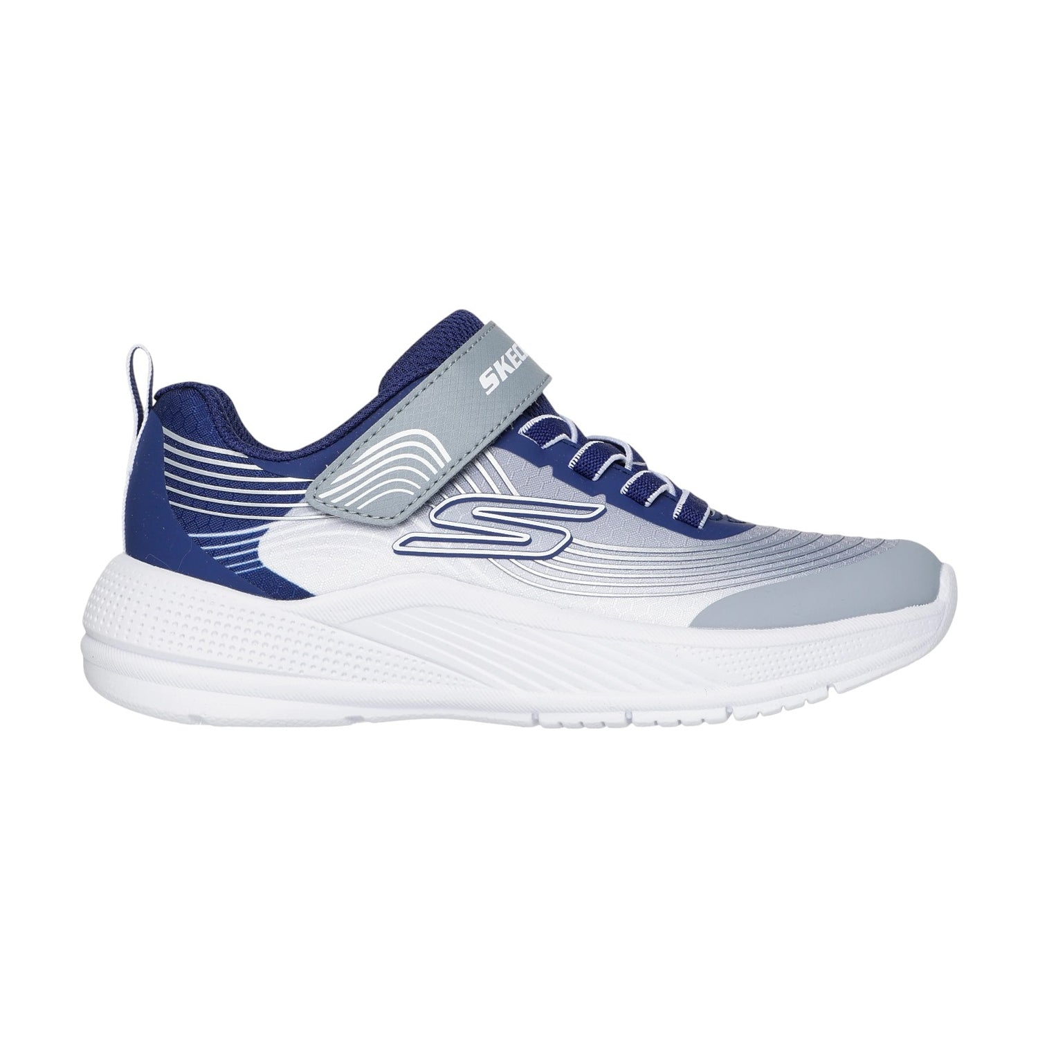 Skechers Sneakers Bambino in Tessuto Blu Grigio Microspec Advance