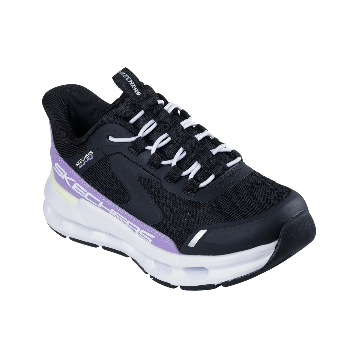 Skechers Slip-ins Bambina Nero Viola: Glide-Step - Vista Lane