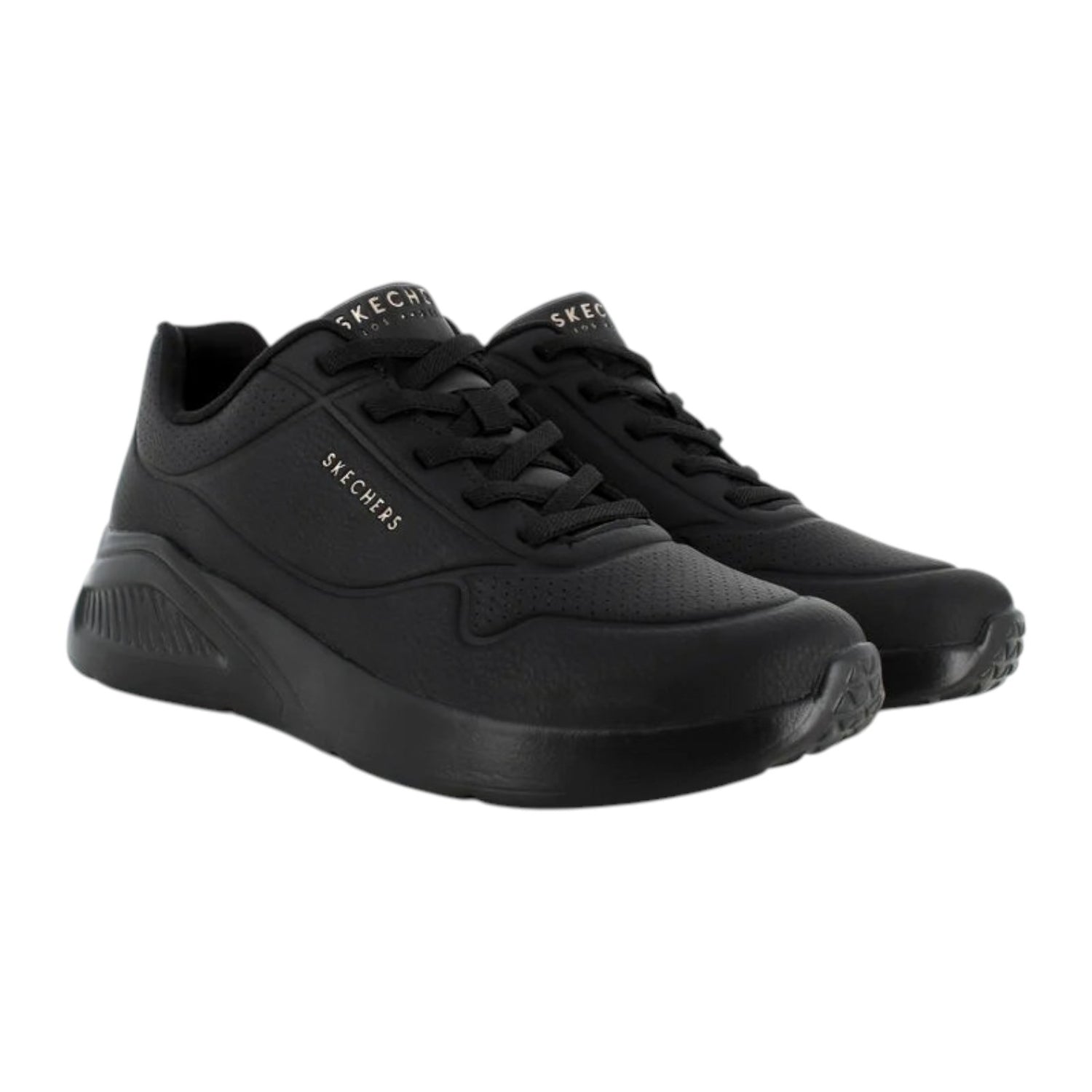 Skechers Slip On Donna in Ecopelle Nera Uno Lite - Lite Work