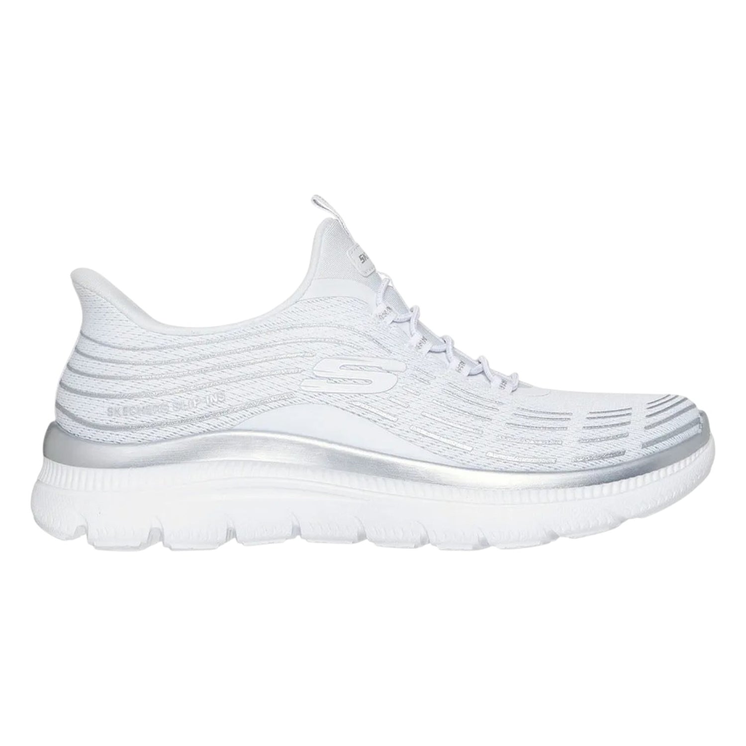 Skechers Slip-ins Donna Bianco Argento: Summits Plus