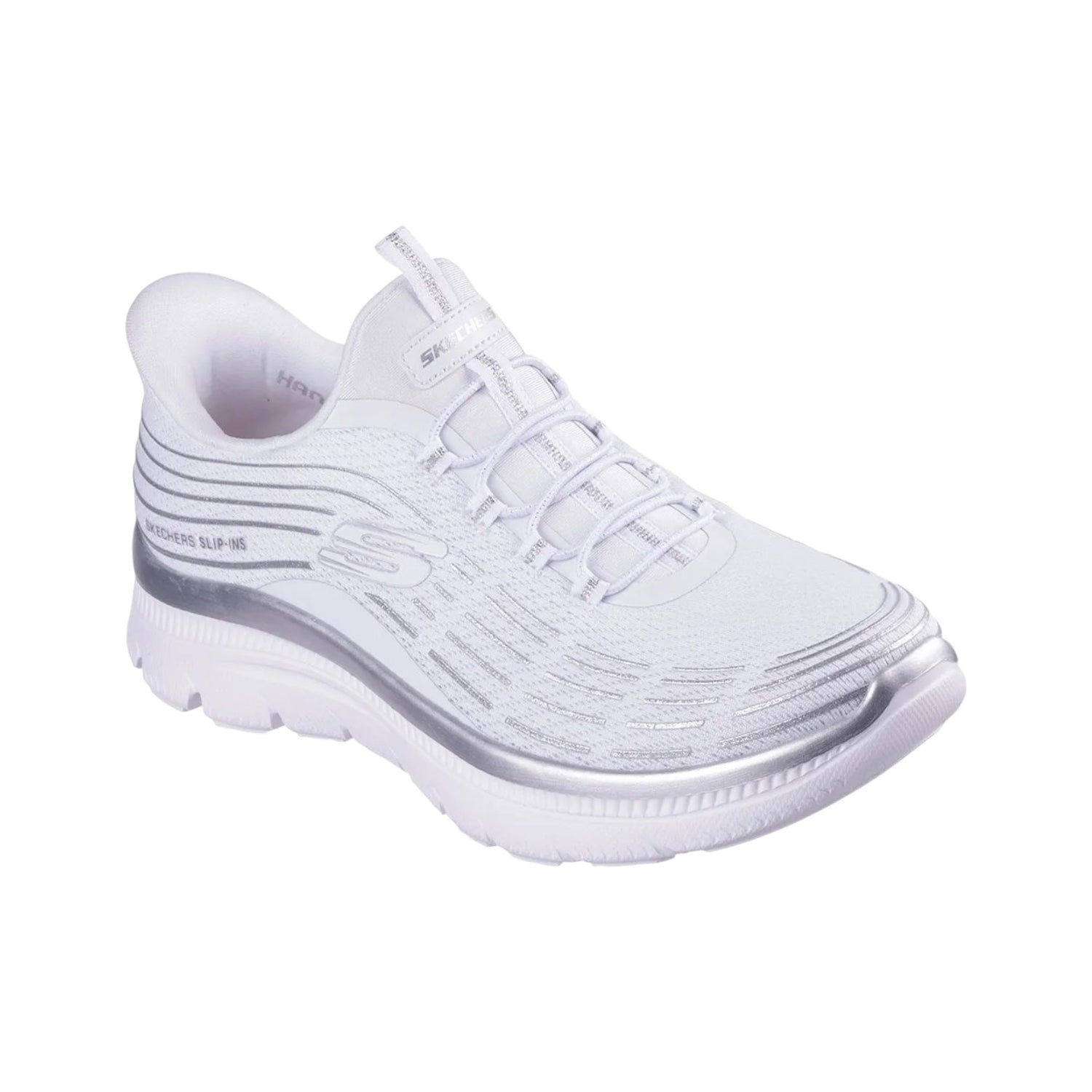 Skechers Slip-ins Donna Bianco Argento: Summits Plus