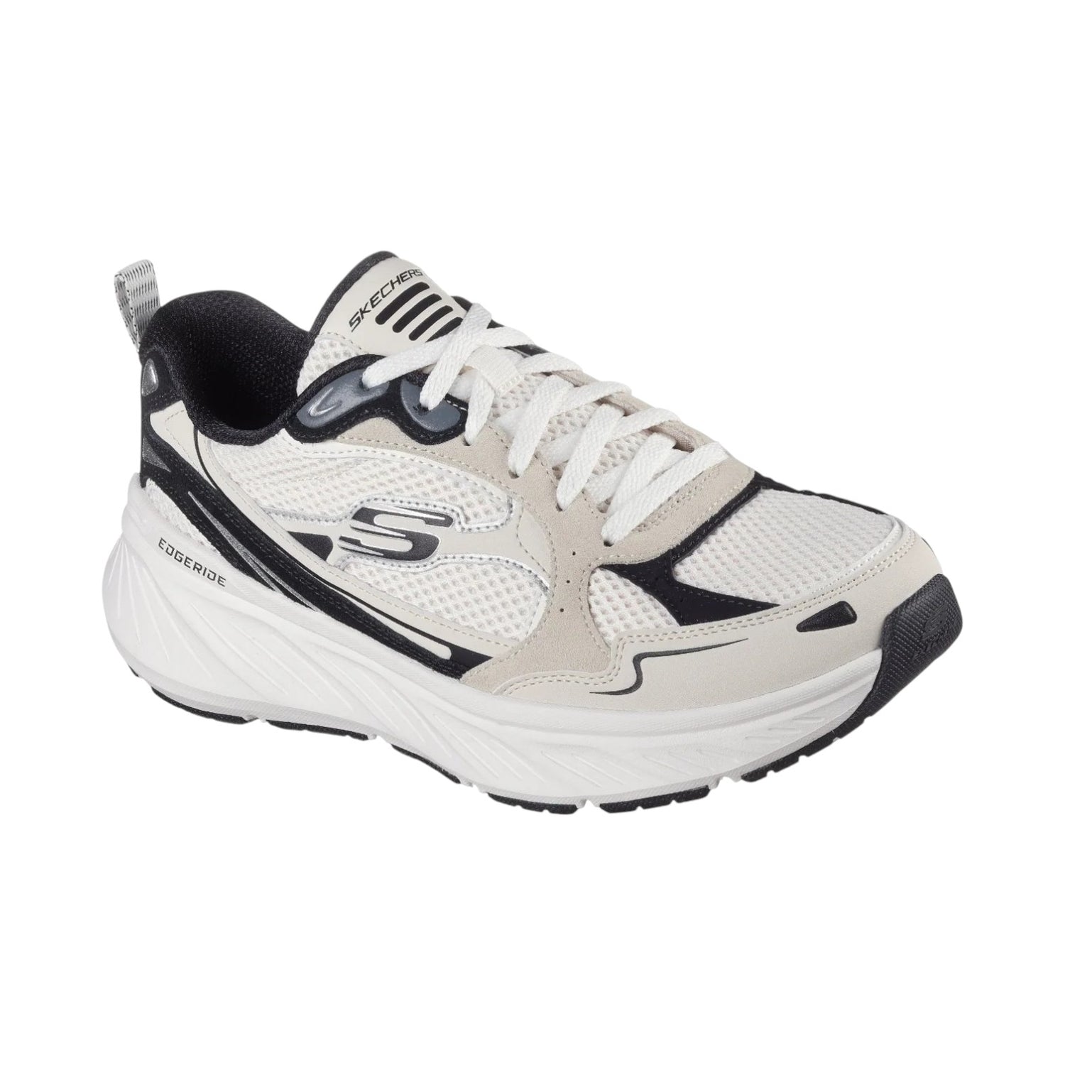 Skechers Sneakers Donna Naturale Nero Relaxed Fit: Edgeride