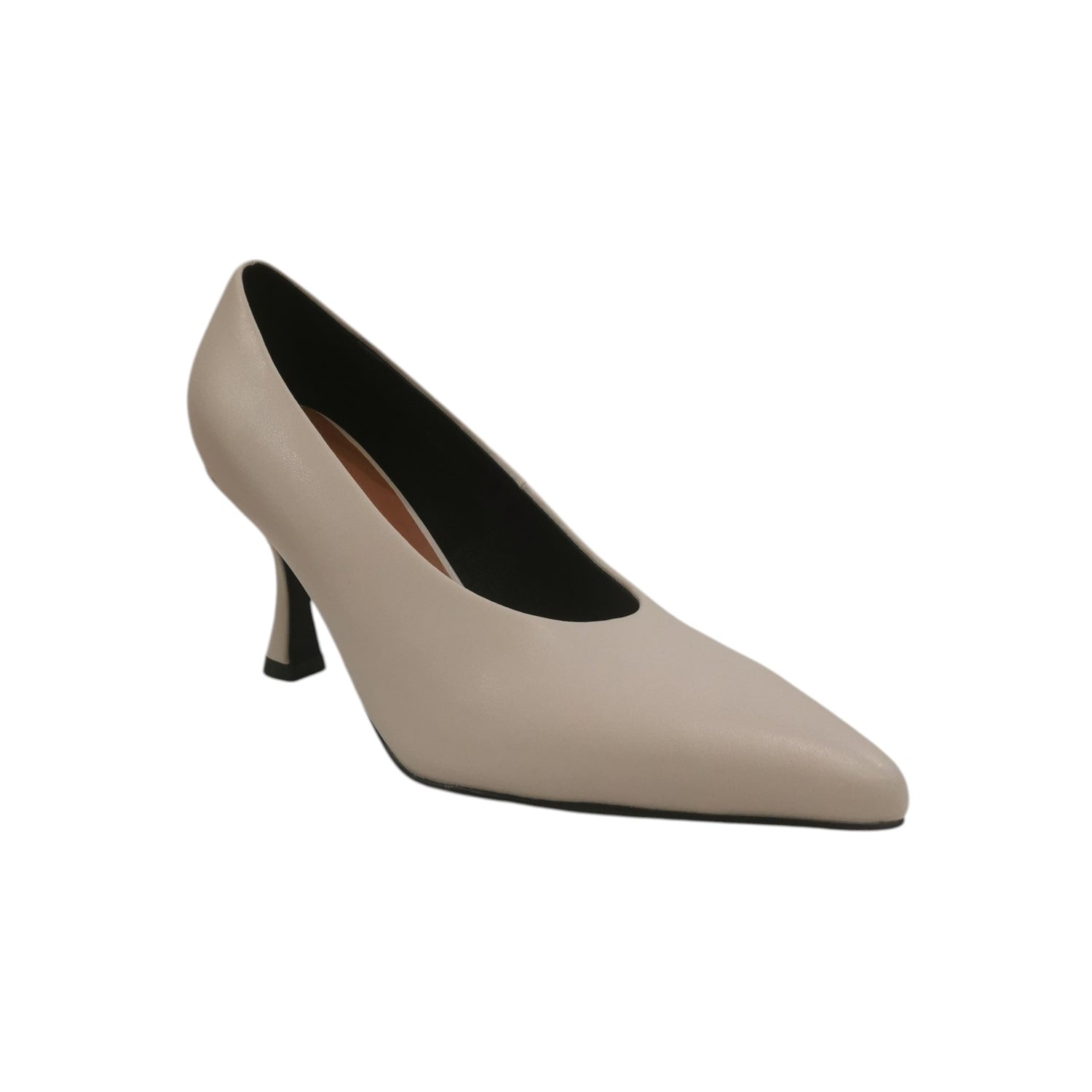 Luciano Barachini Décolleté Donna in Pelle Beige con Tacco a Rocchetto Alto 70mm