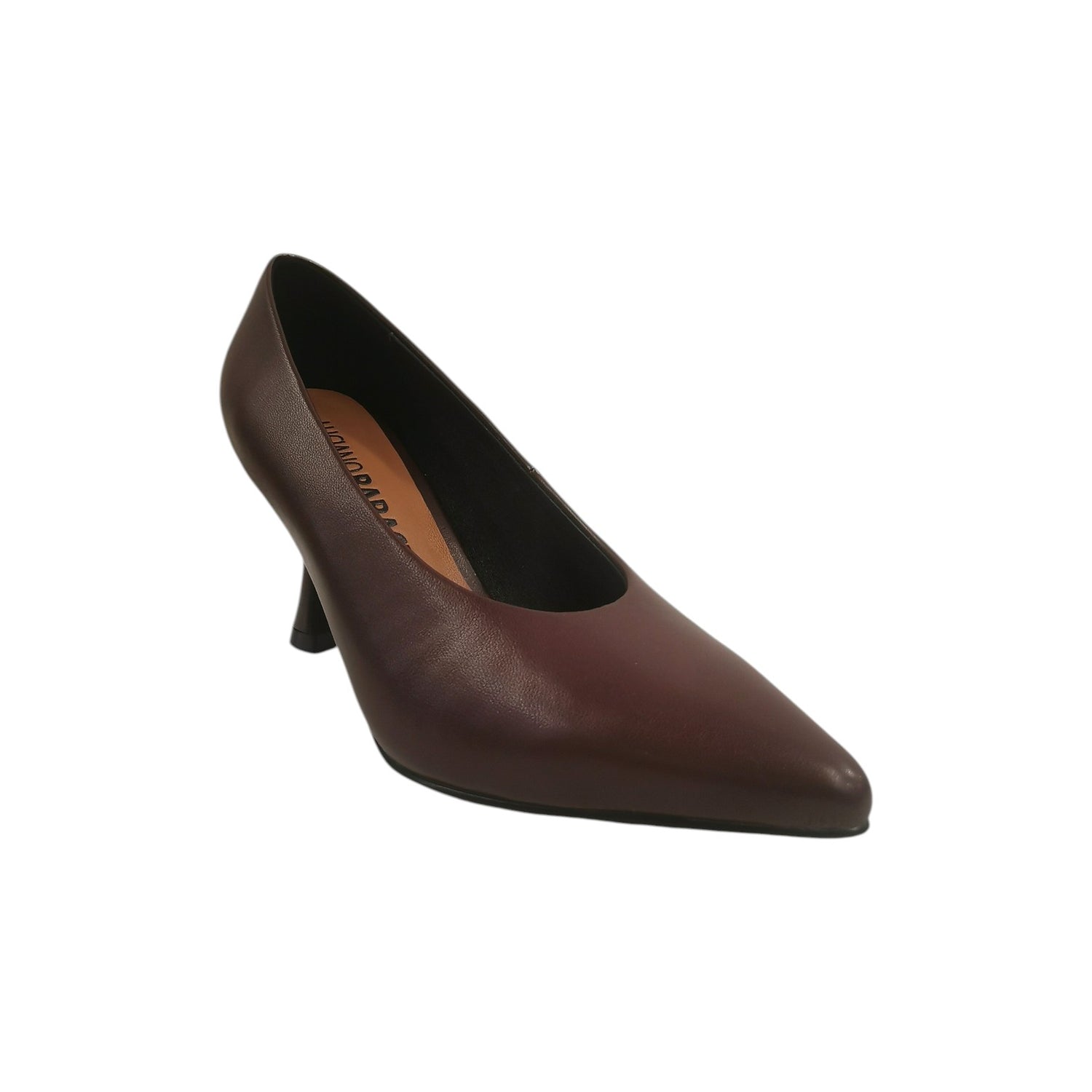 Luciano Barachini Décolleté Donna in Pelle Bordeaux con Tacco a Rocchetto Alto 70mm