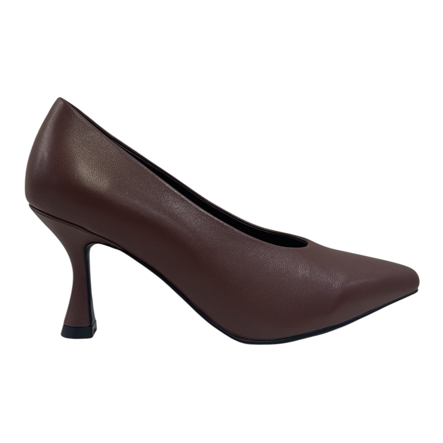 Luciano Barachini Décolleté Donna in Pelle Marrone con Tacco a Rocchetto Alto 70mm