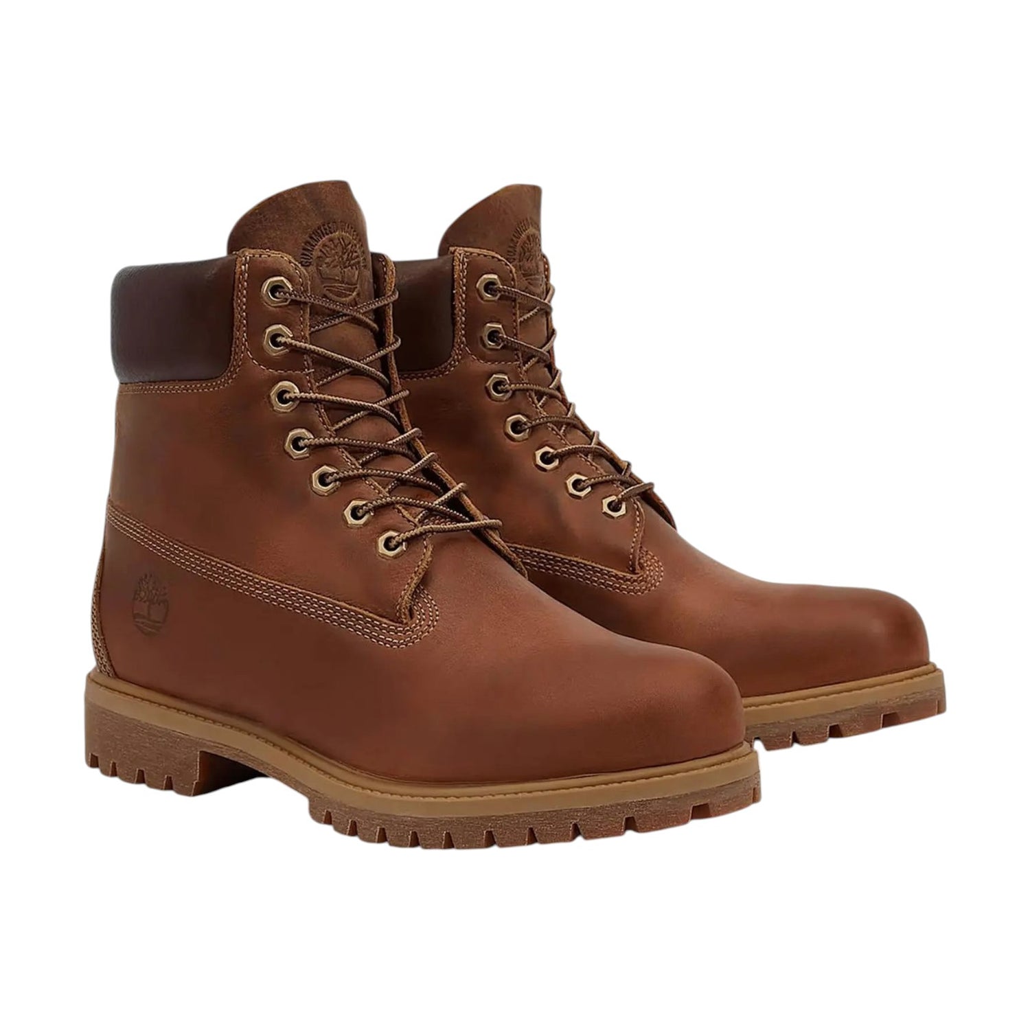 Timberland Polacchino Uomo in Pelle Marrone Premium 6 Inch Lace Up Waterproof