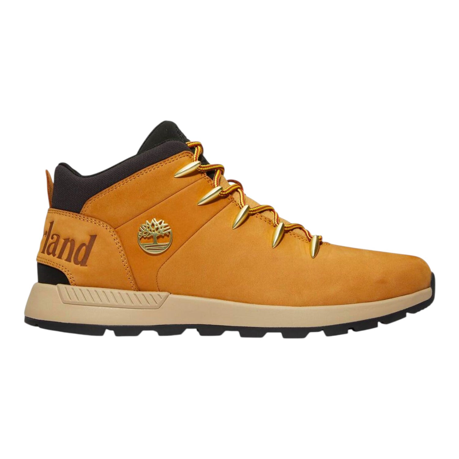 Timberland Sneakers Alta Uomo in Pelle Ocra Sprint Trekker Mid Lace Up Wheat