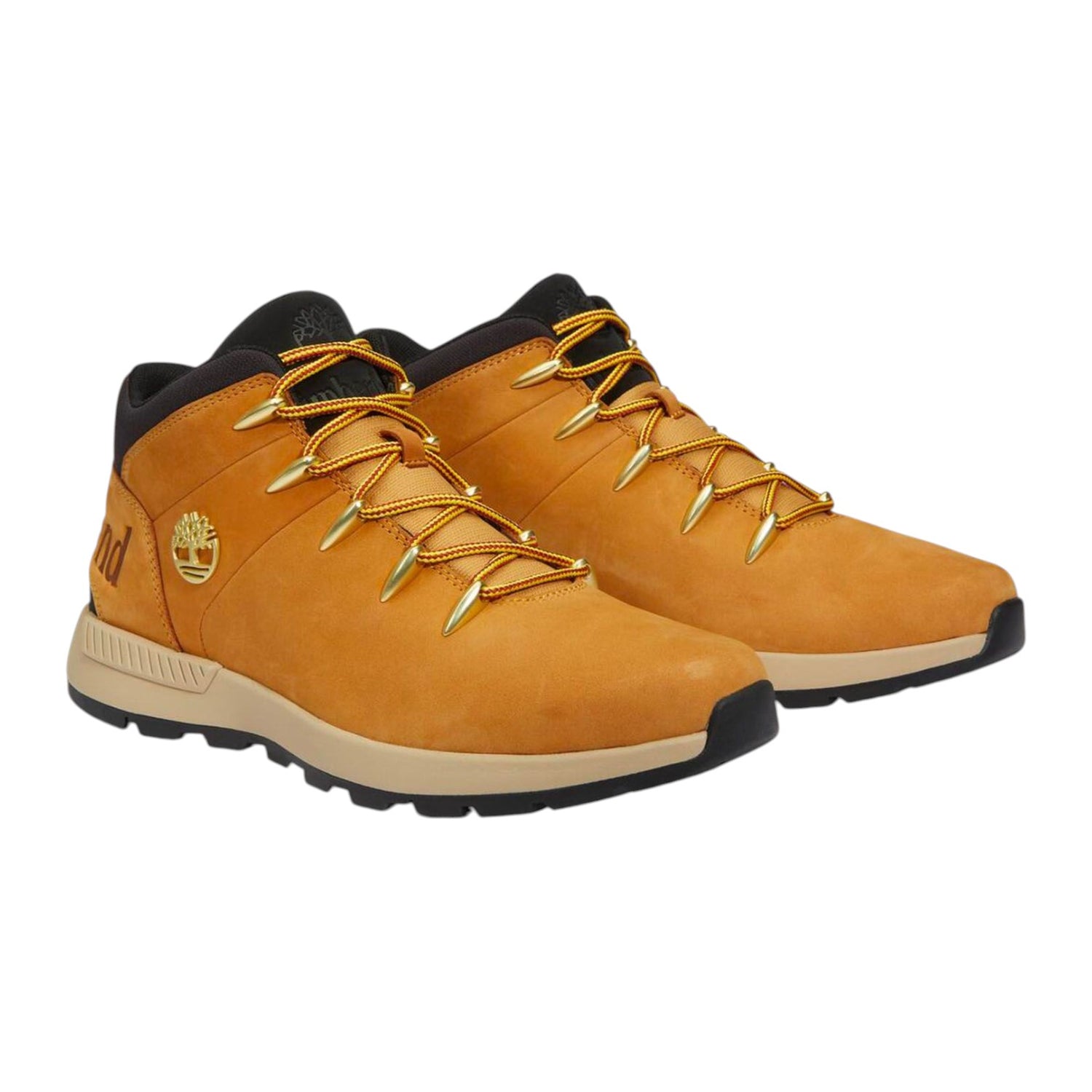 Timberland Sneakers Alta Uomo in Pelle Ocra Sprint Trekker Mid Lace Up Wheat
