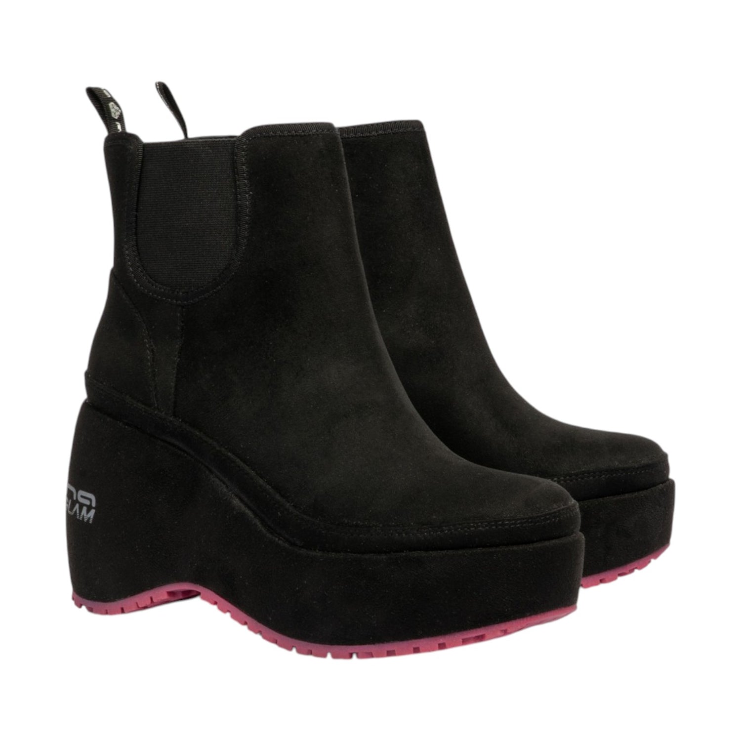 Fornarina Bubble Beatle Donna in Camoscio Sintetico Nero con Zeppa Alta 100mm