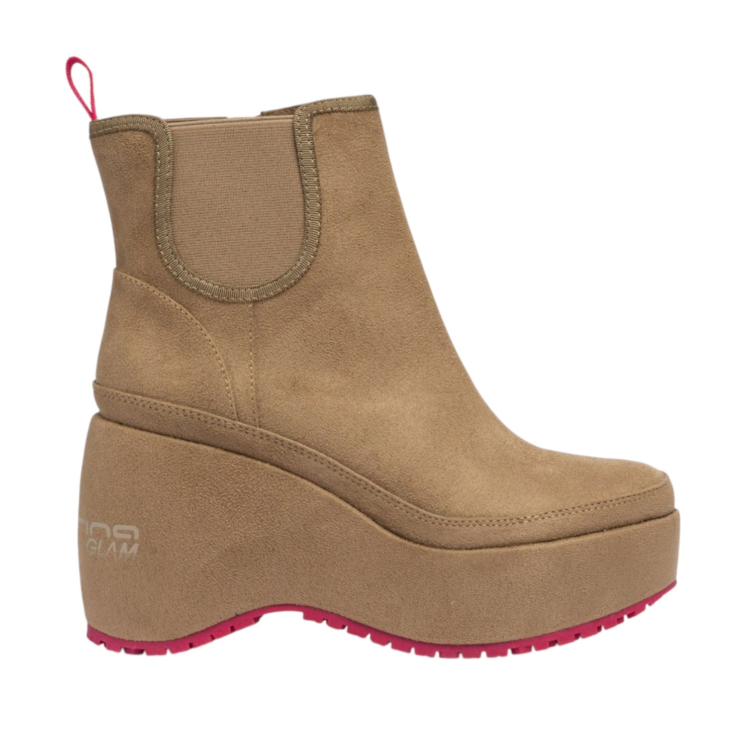 Fornarina Bubble Beatle Donna in Camoscio Sintetico Tortora con Zeppa Alta 100mm