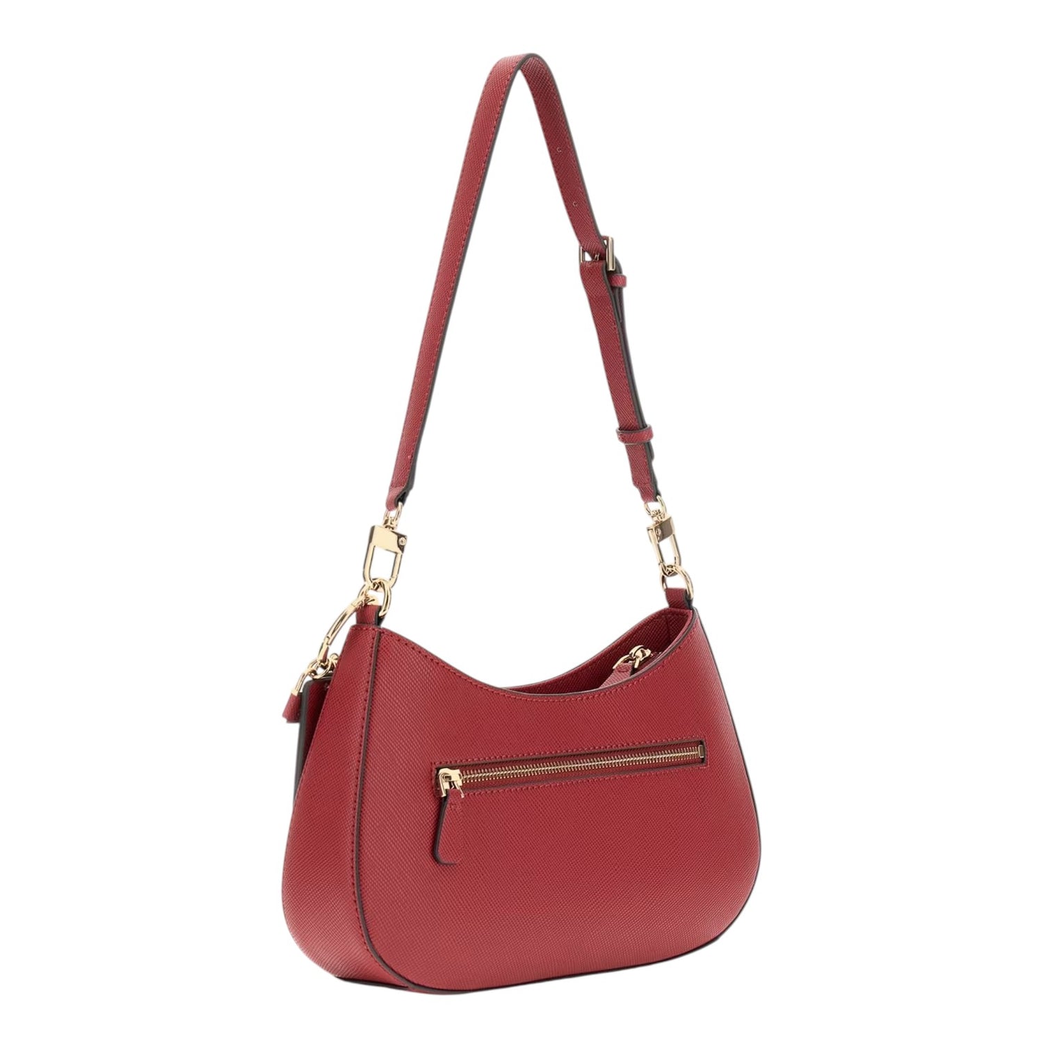 Guess Borsa a Spalla Noelle Donna in Saffiano Granato