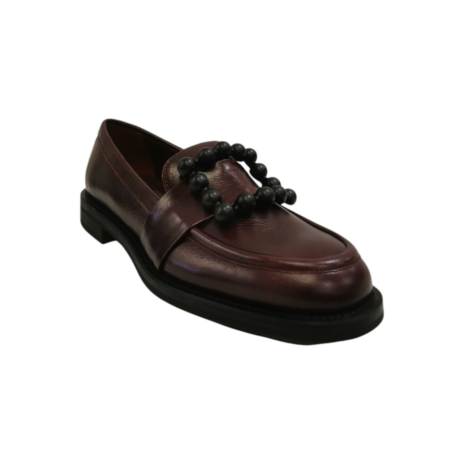 Frau Mocassino Donna in Pelle Bordeaux con Accessorio