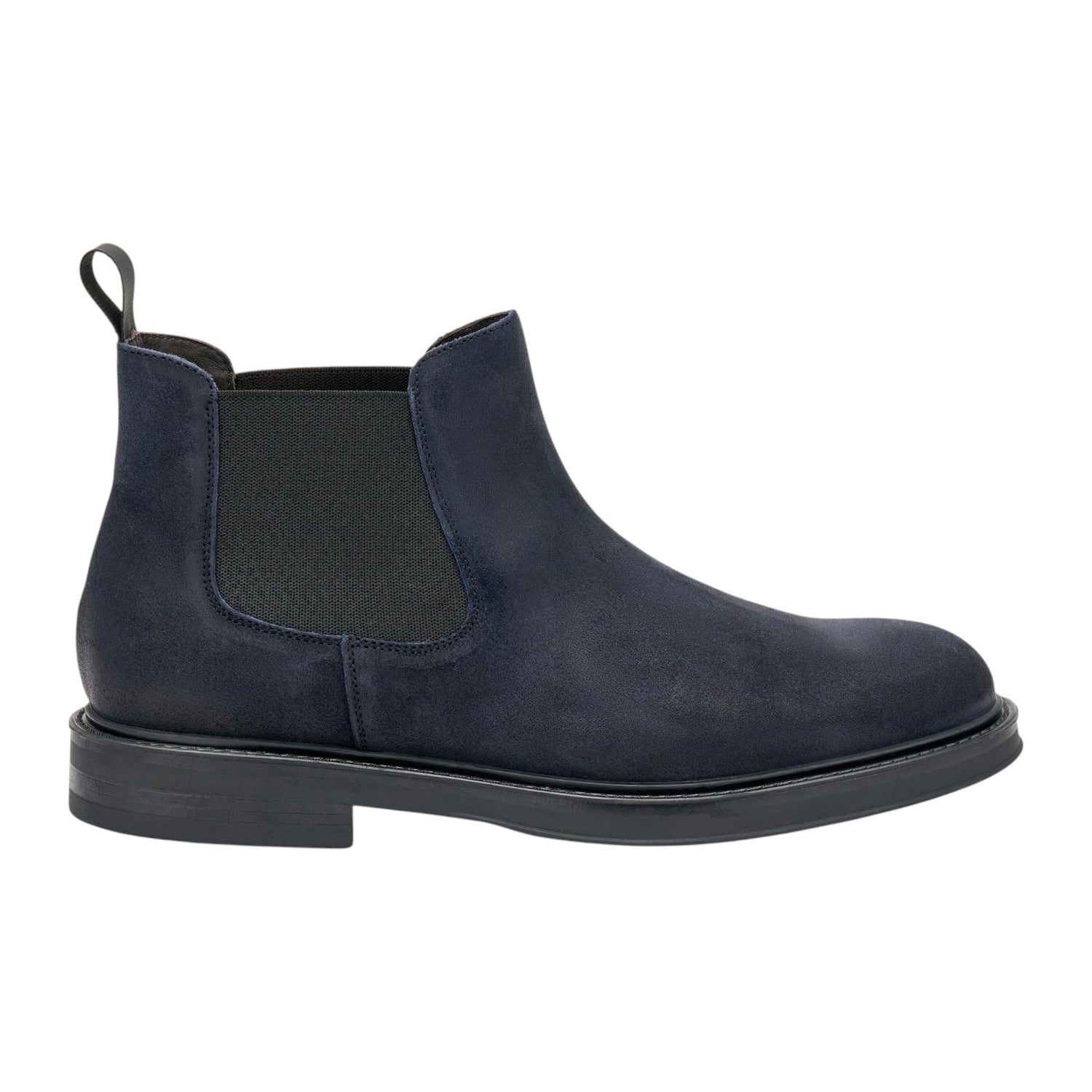 Frau Beatles Aged Uomo in Pelle Scamosciata Blu con Elastico in Tinta