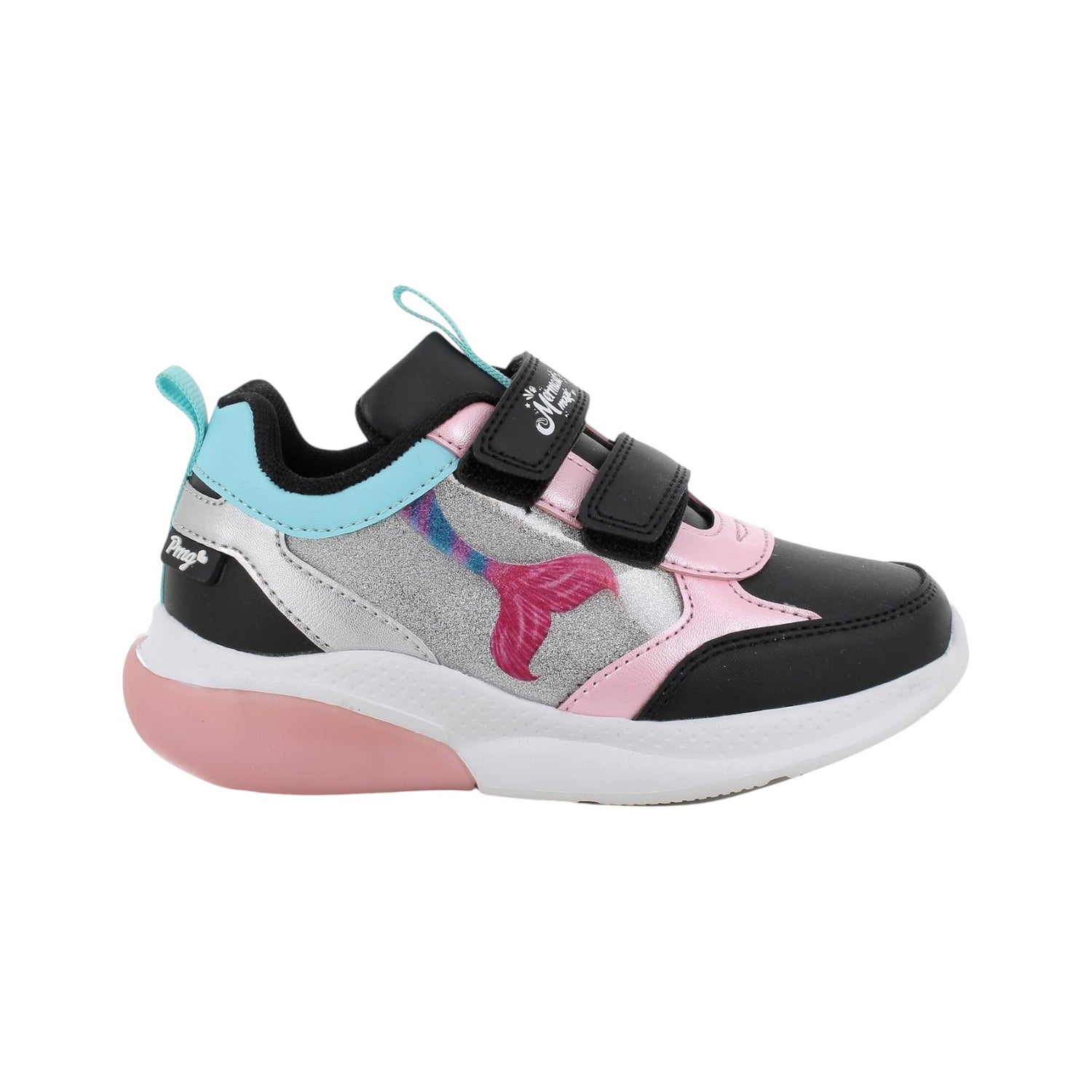 Primigi Sneakers Bambina Nero Celeste Mermaid Magic con Strappo