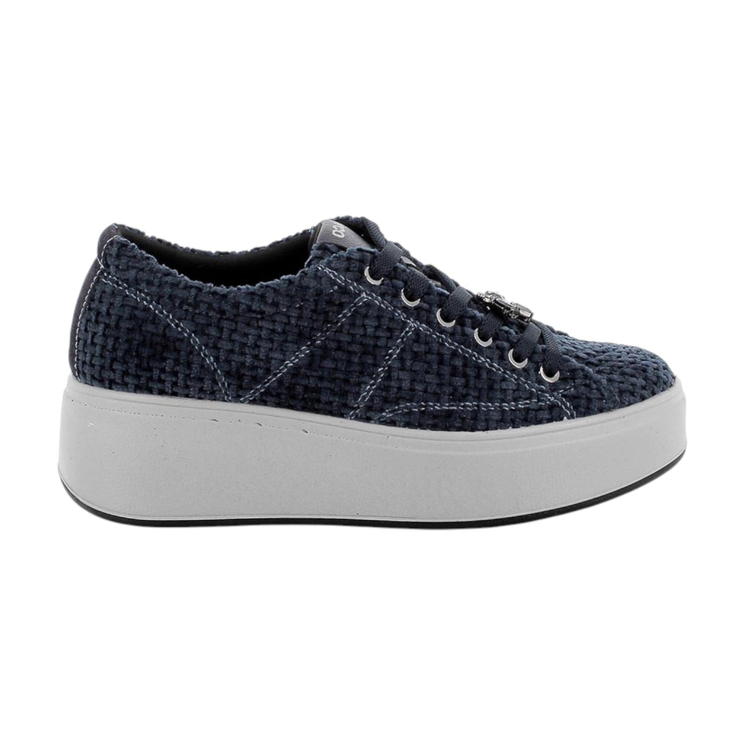 Igi&Co Sneakers Platform Donna in Velluto Blu con Accessorio