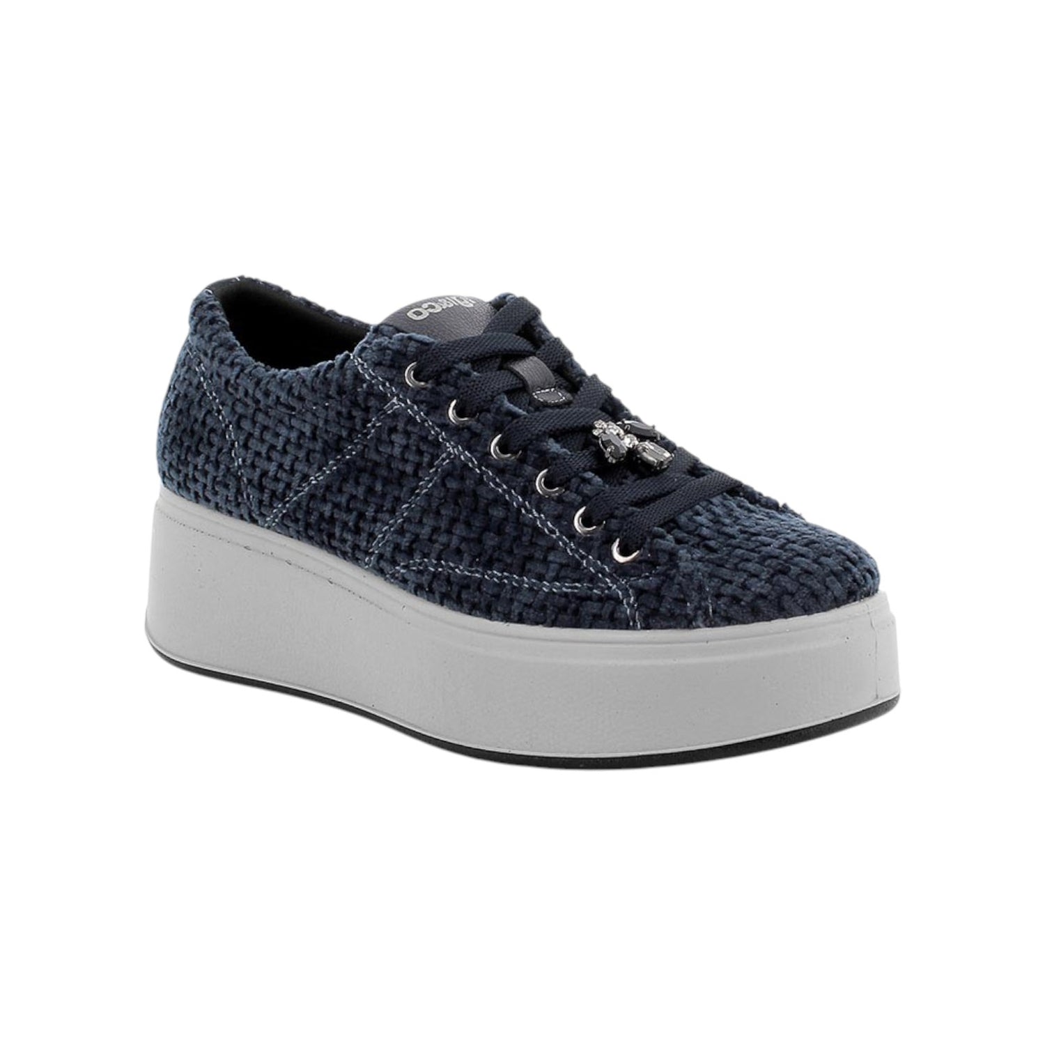Igi&Co Sneakers Platform Donna in Velluto Blu con Accessorio
